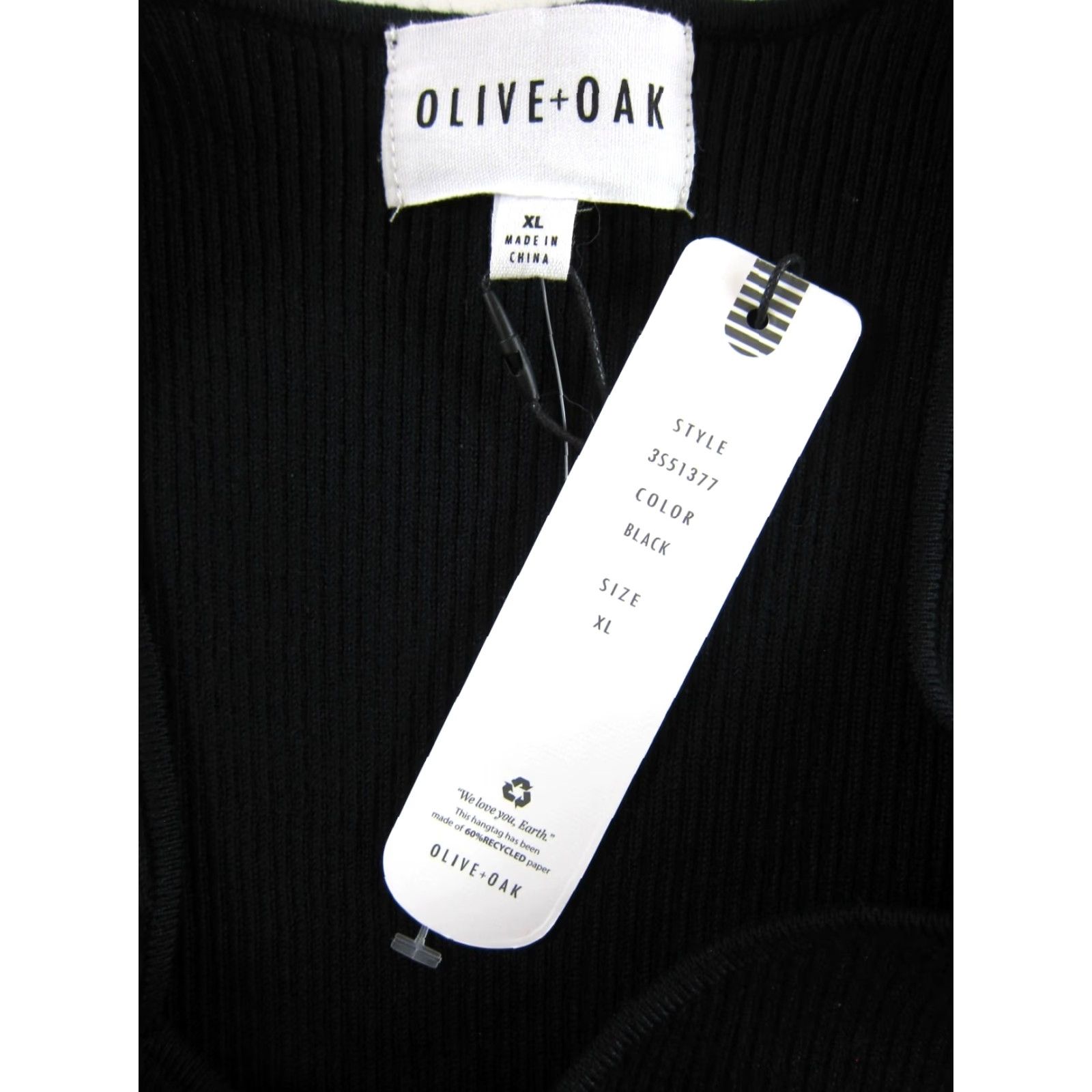 Olive NWT Olive + Oak Classic Black knit Stretch Sleeveless Tank Sweater Dress XL Women Size XL / US 12-14 / IT 48-50 - 3 Thumbnail