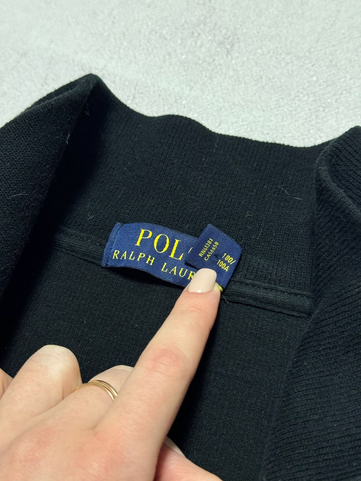 Polo Ralph Lauren × Vintage Vintage Polo Ralph Lauren Sweater Zip 1/3 Black Baggy 90s Size US L / EU 52-54 / 3 - 7 Thumbnail
