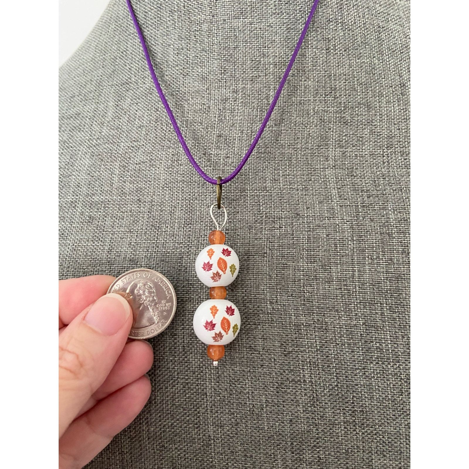 Handmade leaf pendant necklace Size ONE SIZE - 2 Thumbnail