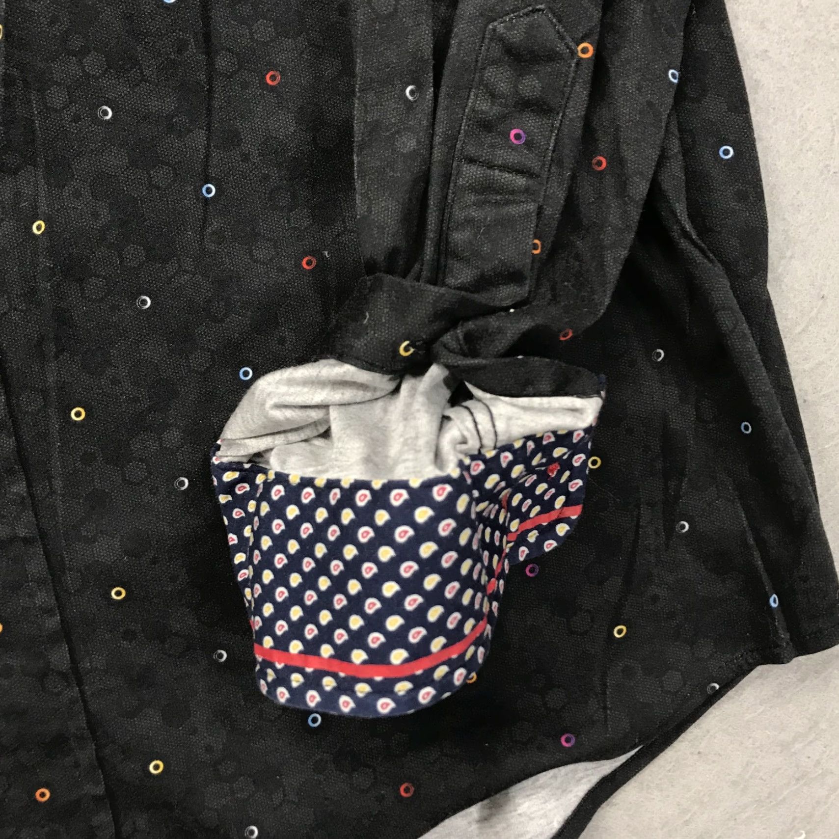 Vintage Buttercloth Shirt Mens Large Black Regular Flip Cuff Geometric Casual Cotton Size US L / EU 52-54 / 3 - 4 Thumbnail