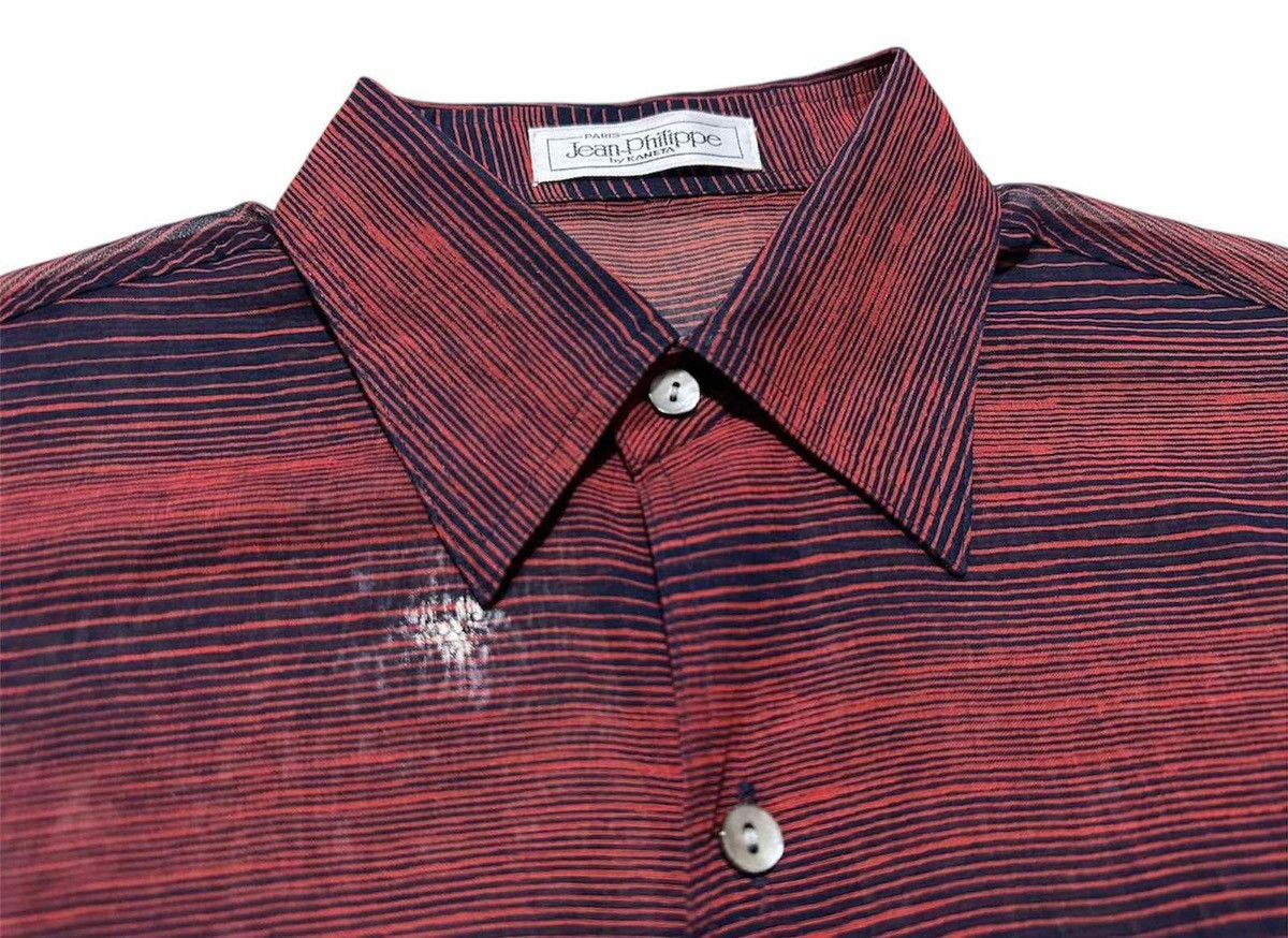 Japanese Brand 🔥Vintage Japanese Jean Phillipe Striped See Through Shirt Size US M / EU 48-50 / 2 - 4 Thumbnail