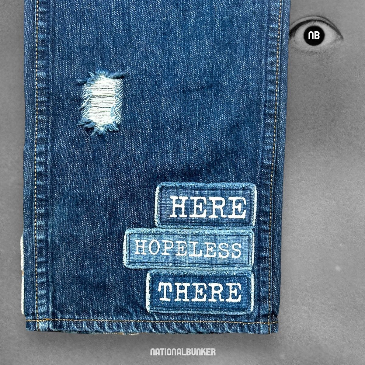 Number (N)ine Number (N)ine S/S02 The Modern Age Patch Denim Jeans Blue Size US 30 / EU 46 - 10 Thumbnail