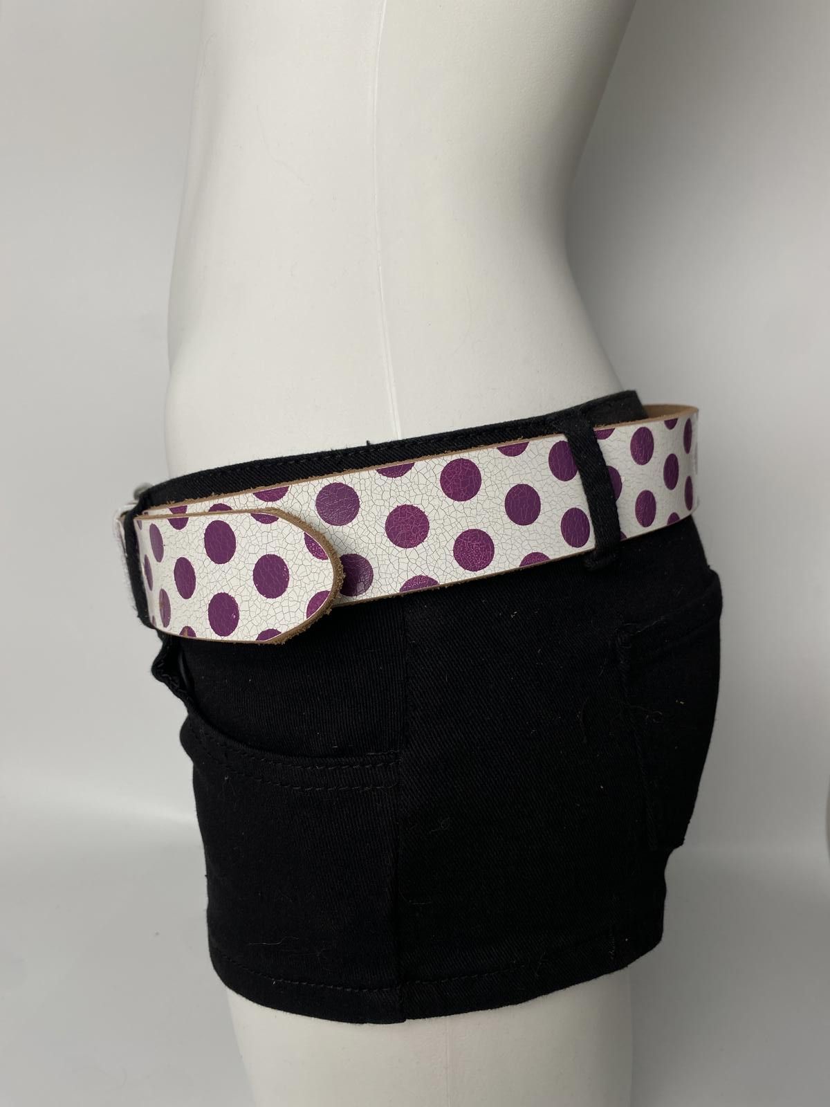 Japanese Brand Vtg Polka dots Statement Retro Unisex Genuine Leather Belt Size ONE SIZE - 2 Thumbnail