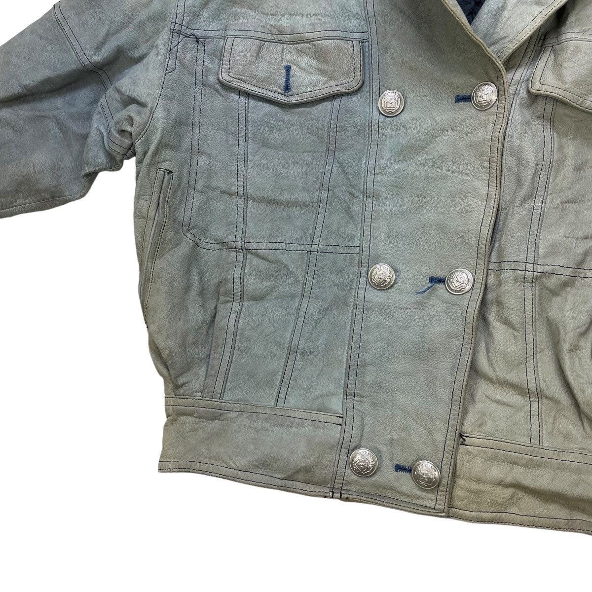 Japanese Brand Japanese Brand Lautreamont Double Collaar Leather Jacket Size M / US 6-8 / IT 42-44 - 4 Thumbnail