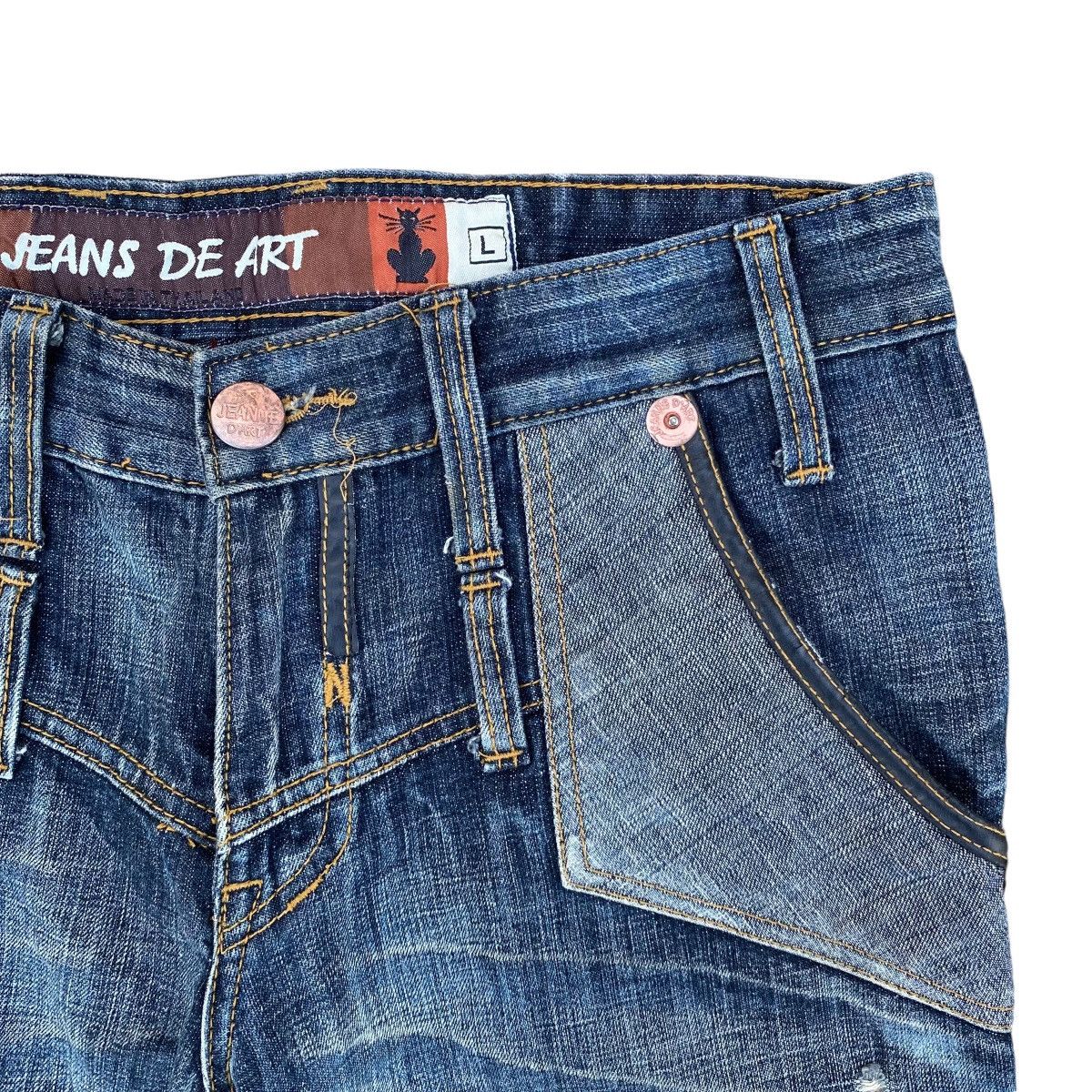Japanese Brand × Vintage Flare Jeans De Art Distressed Multi Pocket TFOA HIROSHI Size US 34 / EU 50 - 10 Thumbnail