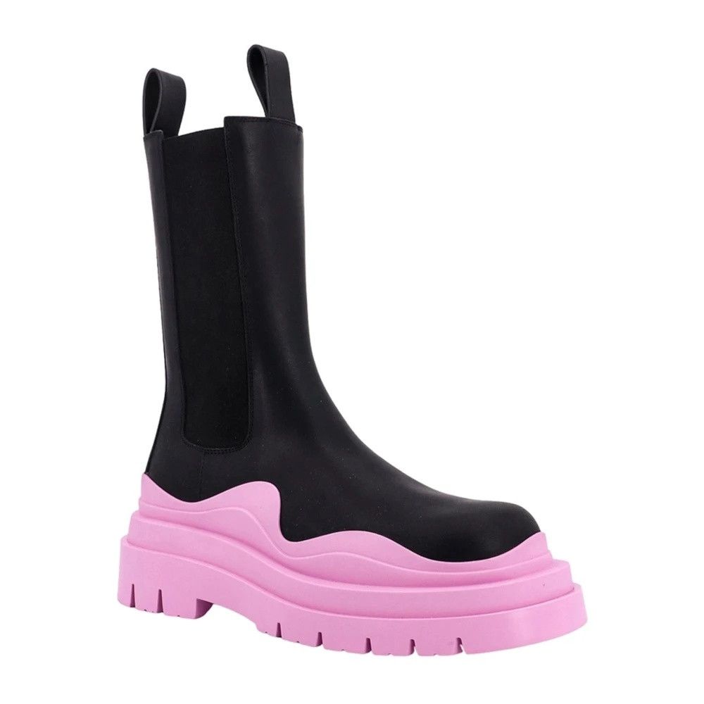 Bottega Veneta o1lf3ng10925 Leather Tire Boots in Black Size US 9 / IT 39 - 2 Thumbnail