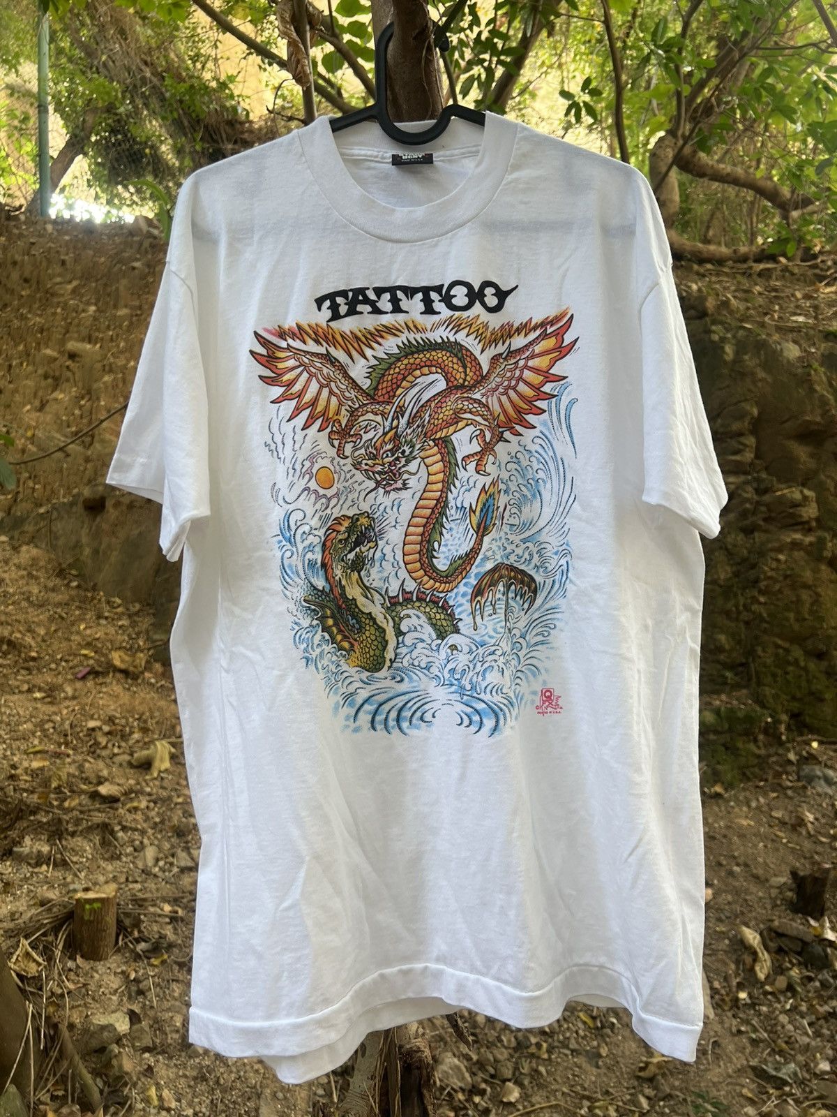 Vintage Vintage tattoo dragon tee Size US XL / EU 56 / 4 - 1 Thumbnail