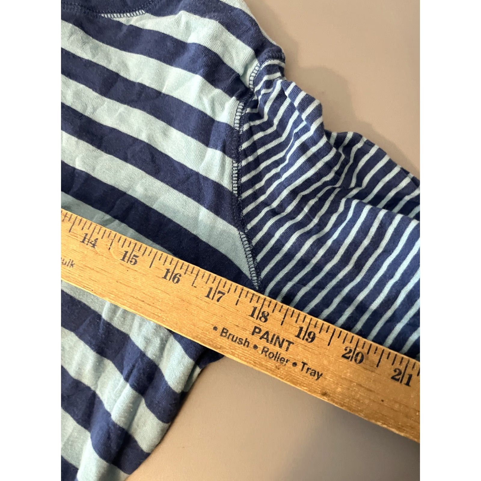 Chaps Chaps Shirt Womens Small Blue Striped 3/4 Sleeve Henley Cotton Size S / US 4 / IT 40 - 5 Thumbnail