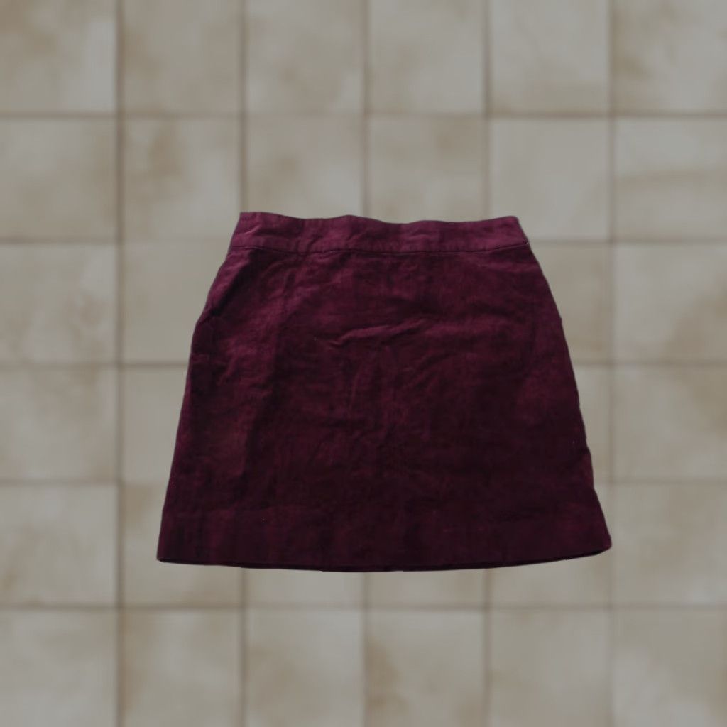 Banana Republic Banana Republic Skirt Womens A-Line Zip Stretch Cotton Purple Knee Length Business Casual 2 Regular High Rise Zipper Knit Knit Cotton Size 26" / US 2 / IT 38 - 1 Thumbnail