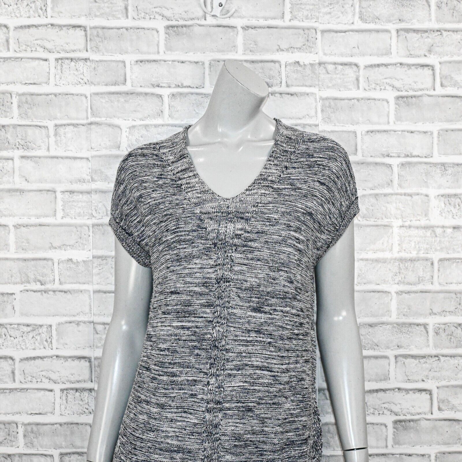 Vince VINCE Vneck Cotton blend knit Cap sleeve Sweater top Grey Size XS / US 0-2 / IT 36-38 - 6 Thumbnail