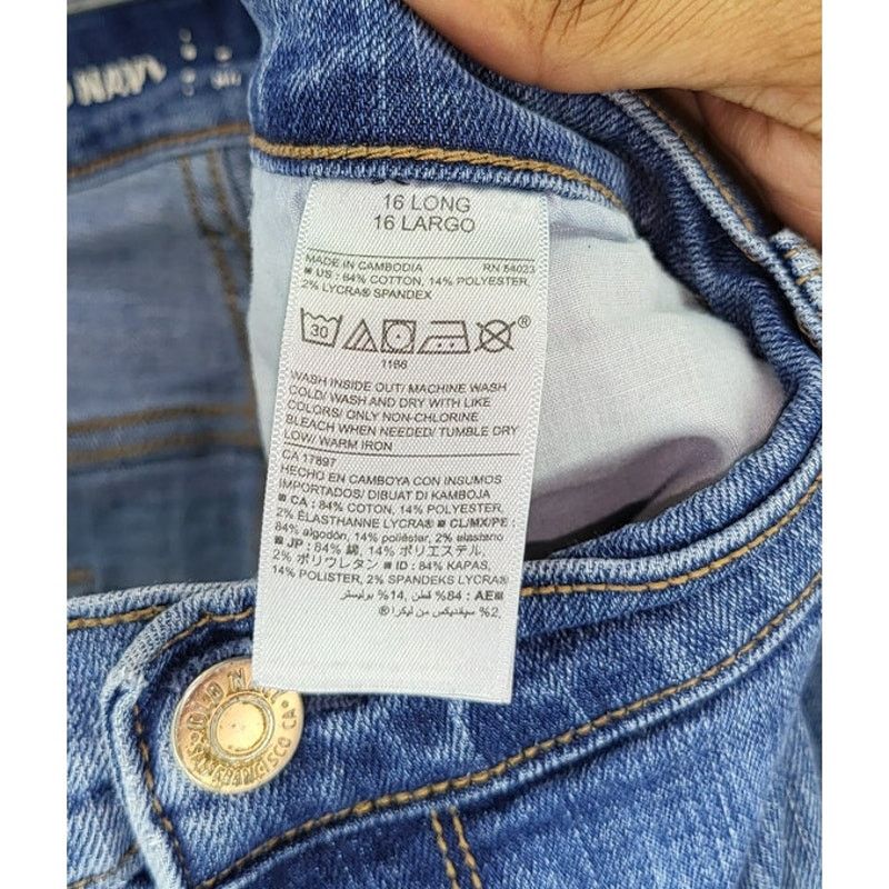 Old Navy Old Navy Curvy Straight Distressed Denim Jeans Long 16 Size 38" / US 16 / IT 52 - 3 Thumbnail