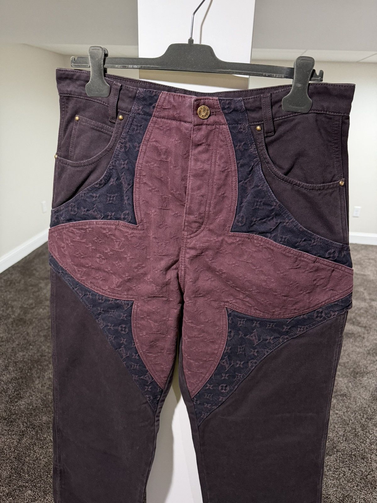 Louis Vuitton Louis Vuitton Virgil Flower Monogram Denim Work Jeans Pants Size US 32 / EU 48 - 2 Thumbnail
