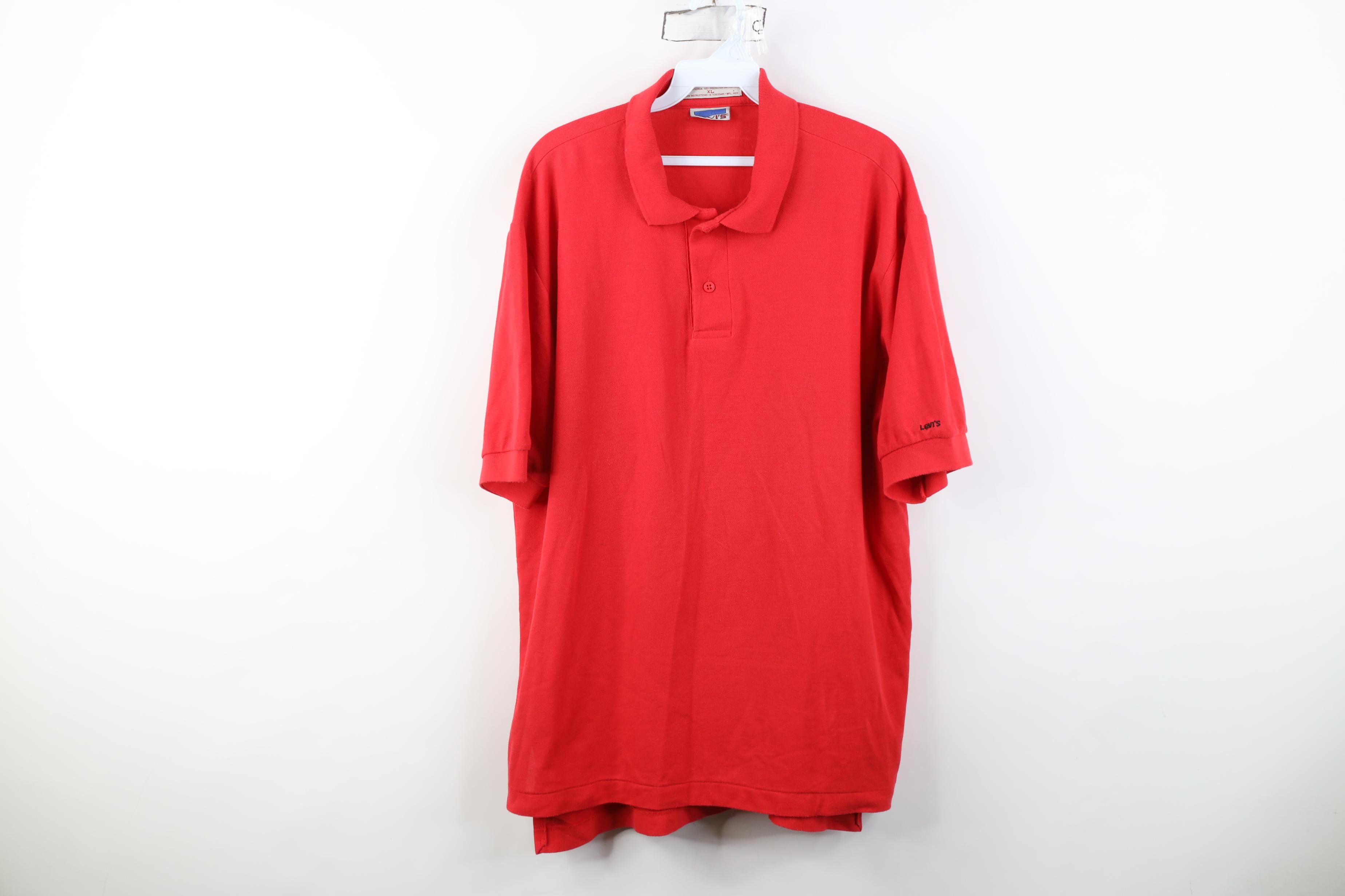 Levi's Vintage 80s Levis Spell Knit Collared Golf Polo Shirt Red Size US XL / EU 56 / 4 - 1 Thumbnail