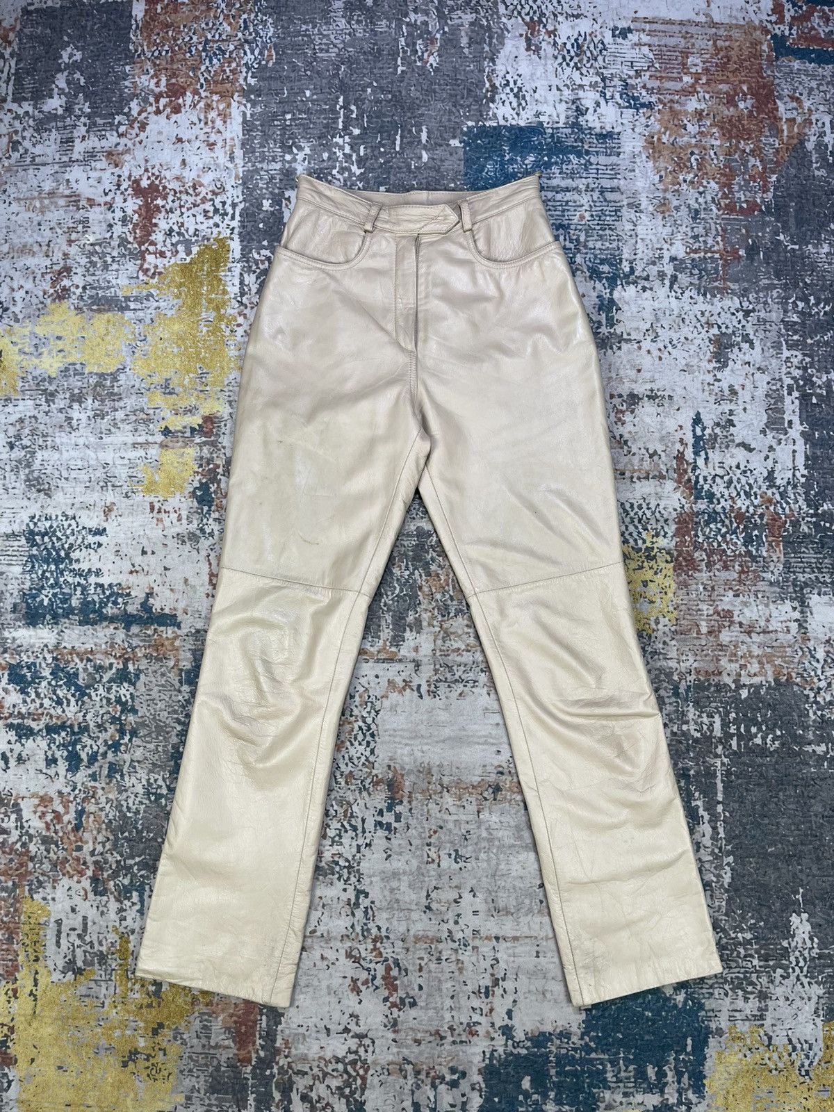 Genuine Leather Le Panier Marque Deposee Leather Pants Size 24" / US 00 / IT 34 - 2 Thumbnail
