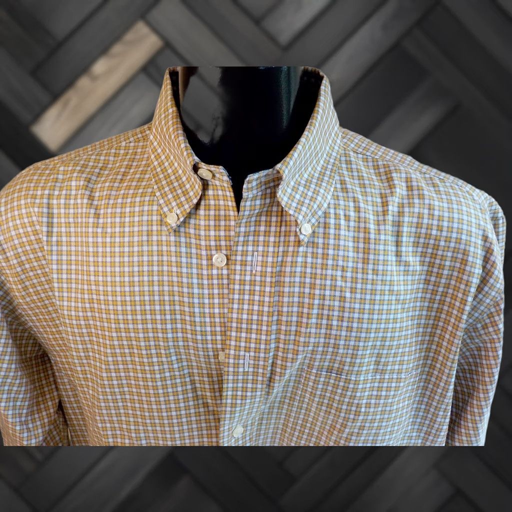 Brooks Brothers Brooks Brothers 1818 100% Supima Cotton Plaid LS Shirt Sailor Navy/Gold/White Size US L / EU 52-54 / 3 - 1 Thumbnail