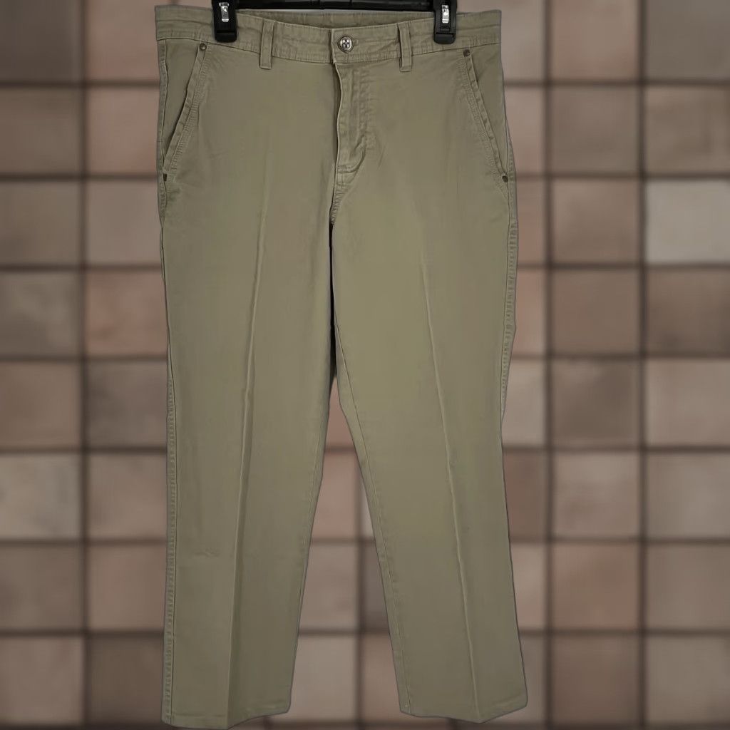 Vintage Swiss Tech Khaki Pants 32x27 Casual Workwear Men Beige Cotton Blend Relaxed Straight 27in Pockets Size US 32 / EU 48 - 1 Thumbnail