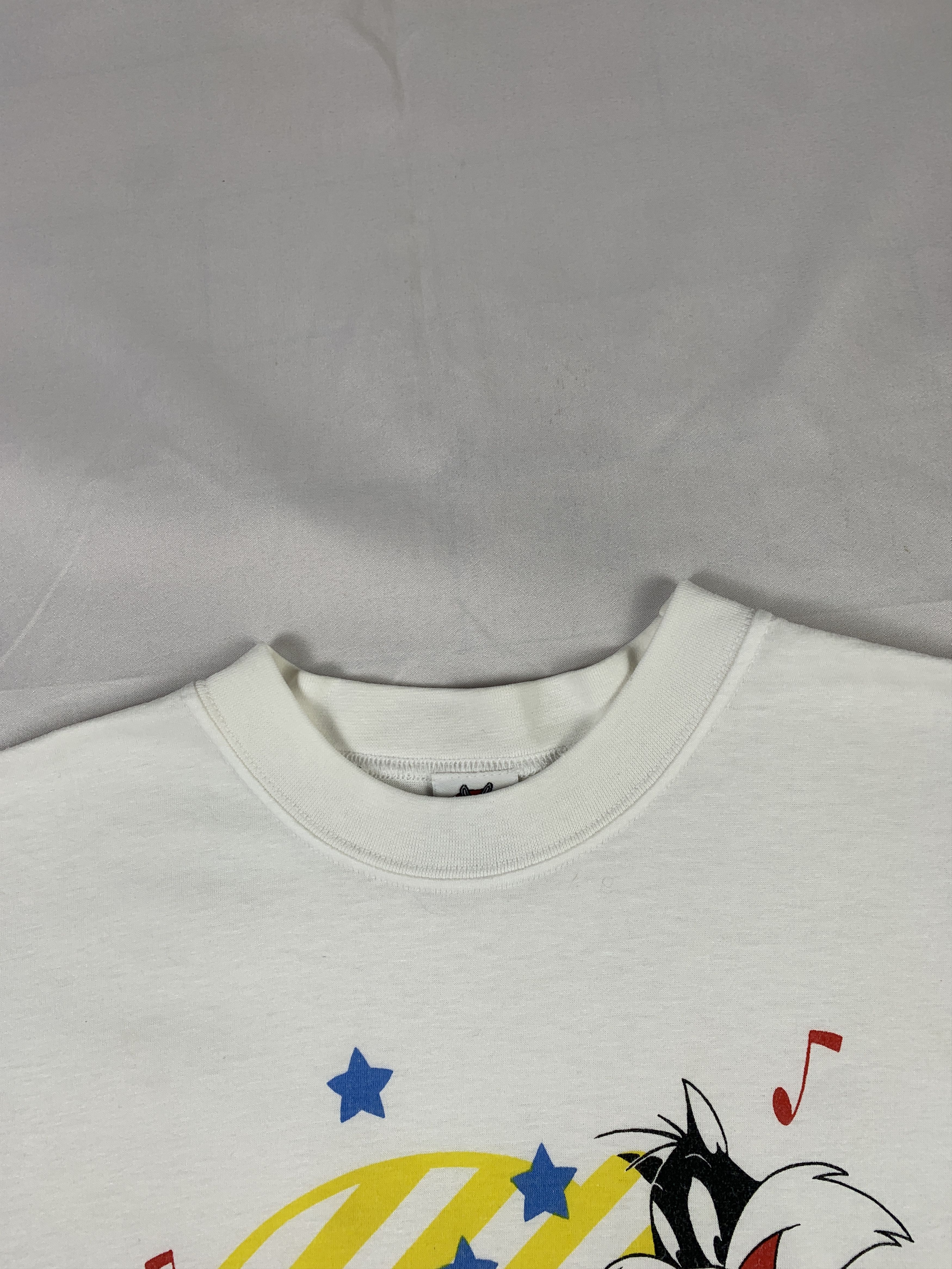 Cartoon Network 1998 Sylvester by Looney Tunes White Baby Tee (XS) Size XS / US 0-2 / IT 36-38 - 6 Thumbnail