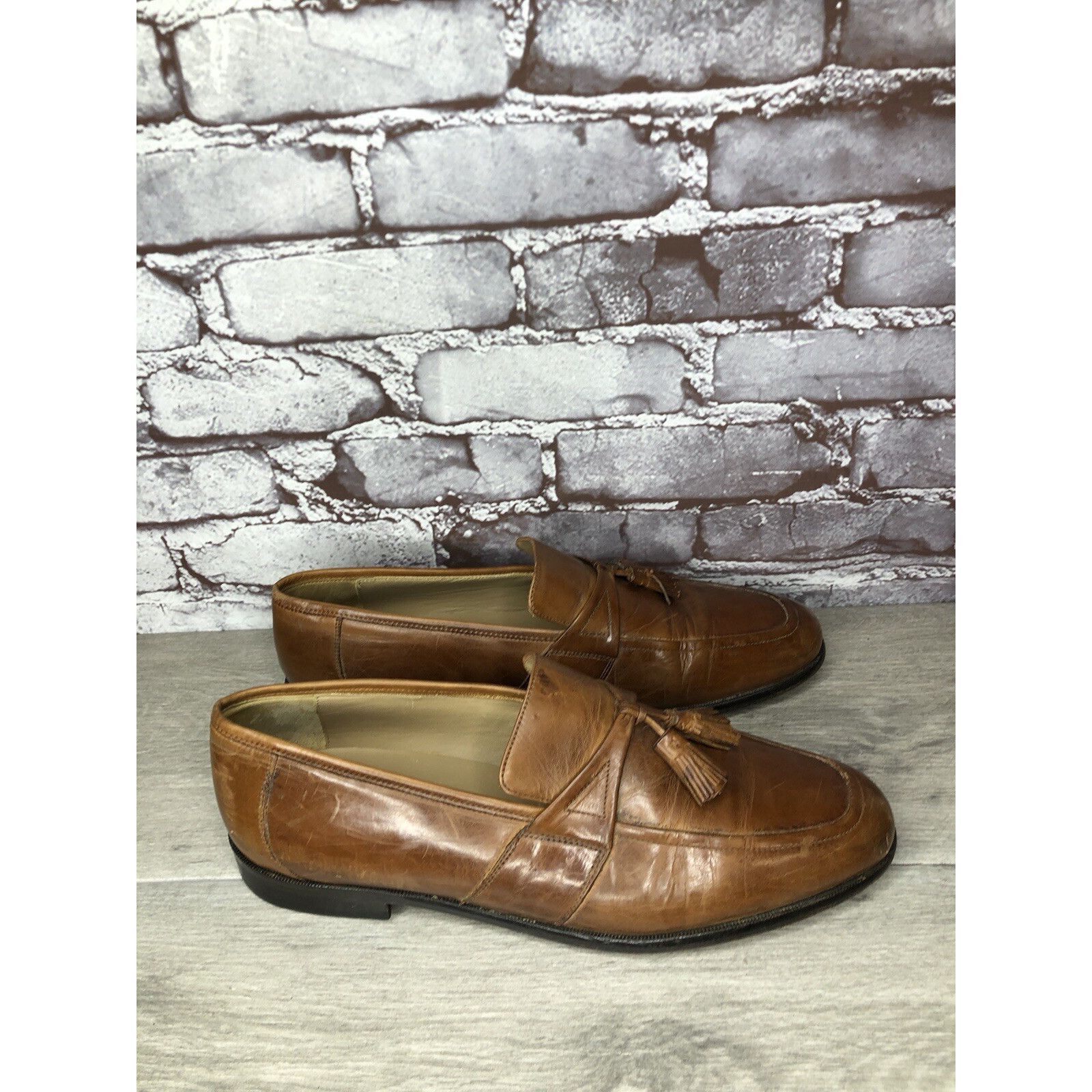 Johnston & Murphy Johnston & Murphy Brown Leather Tassel Loafers Dress Shoes M Size US 11 / EU 44 - 11 Thumbnail