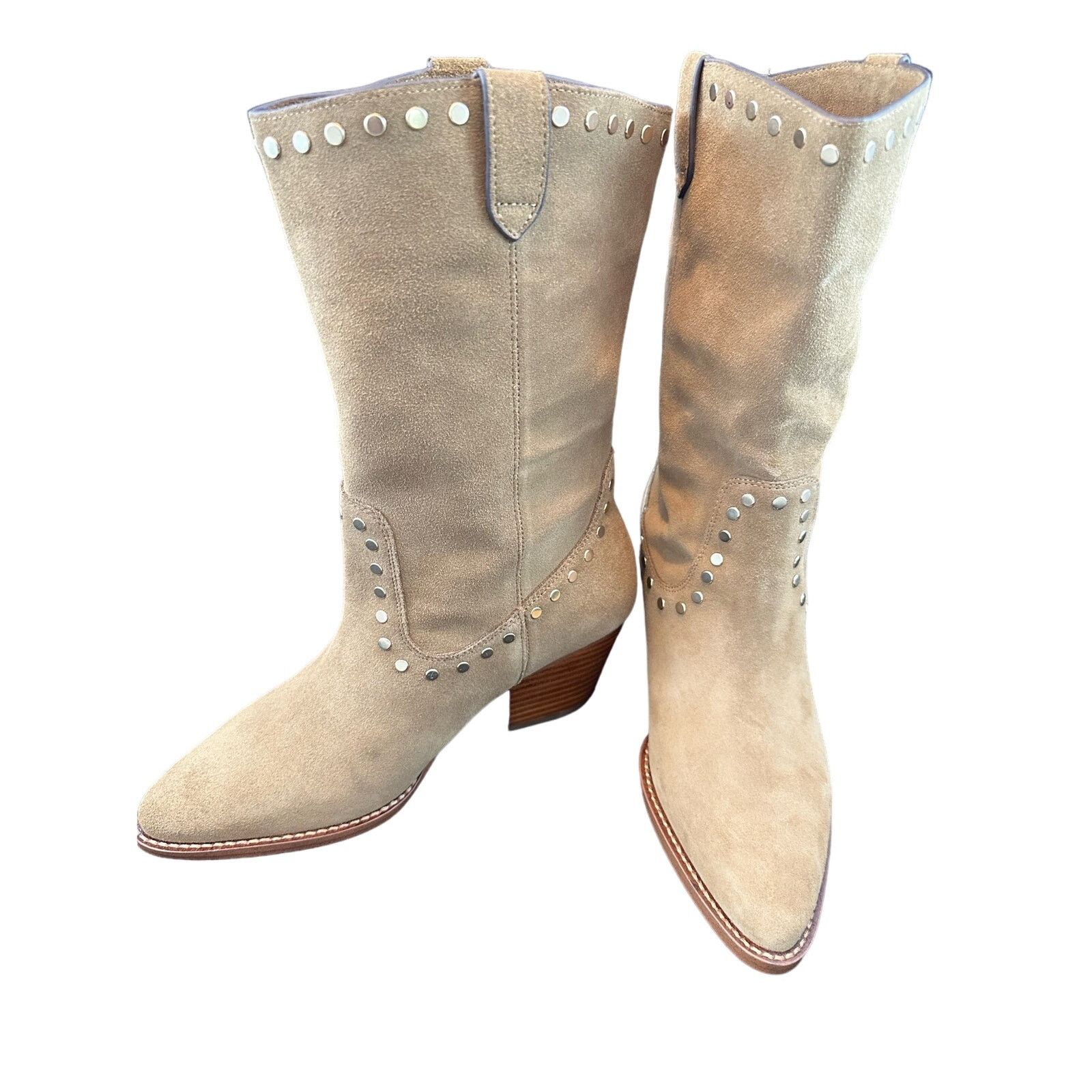 Coach Coach Pheobe Suede Studded Boots 7.5 Coconut Size US 7.5 / IT 37.5 - 4 Thumbnail