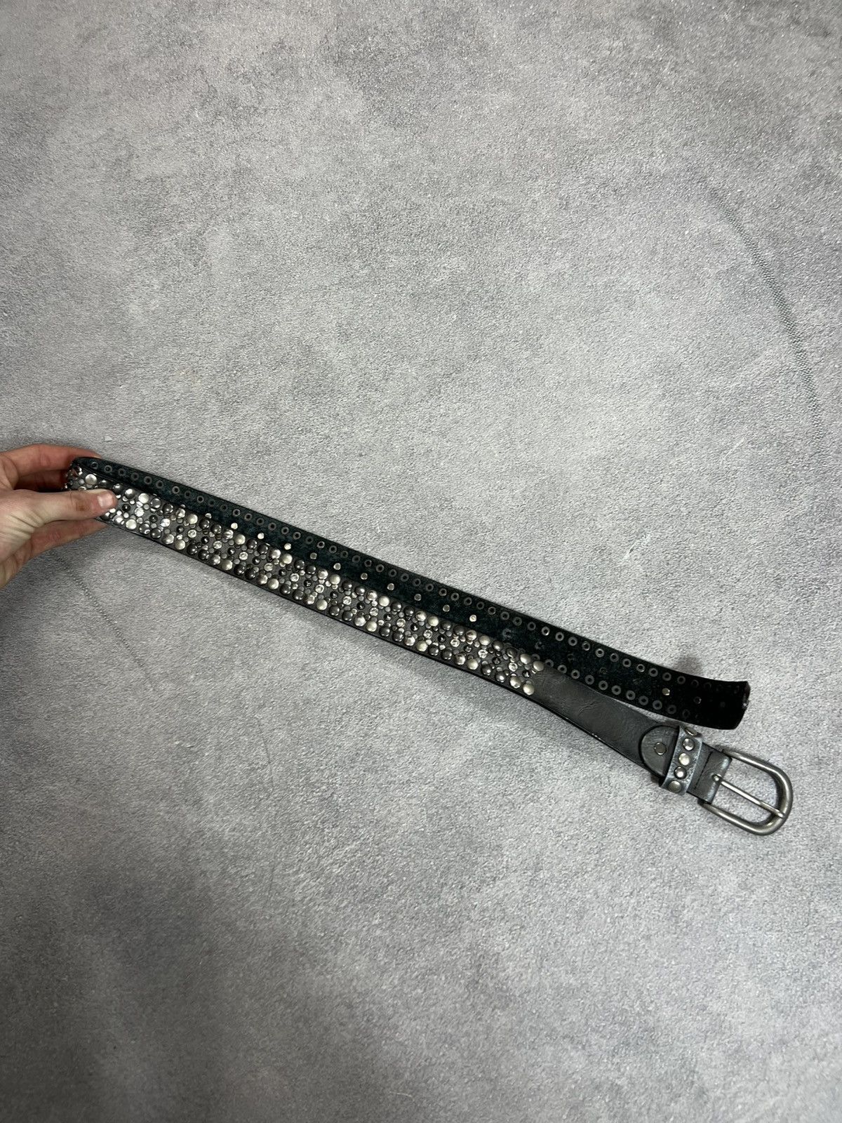 Japanese Brand Vintage Balenciaga Style Japanese Punk Leather Belt 90s Size ONE SIZE - 8 Thumbnail