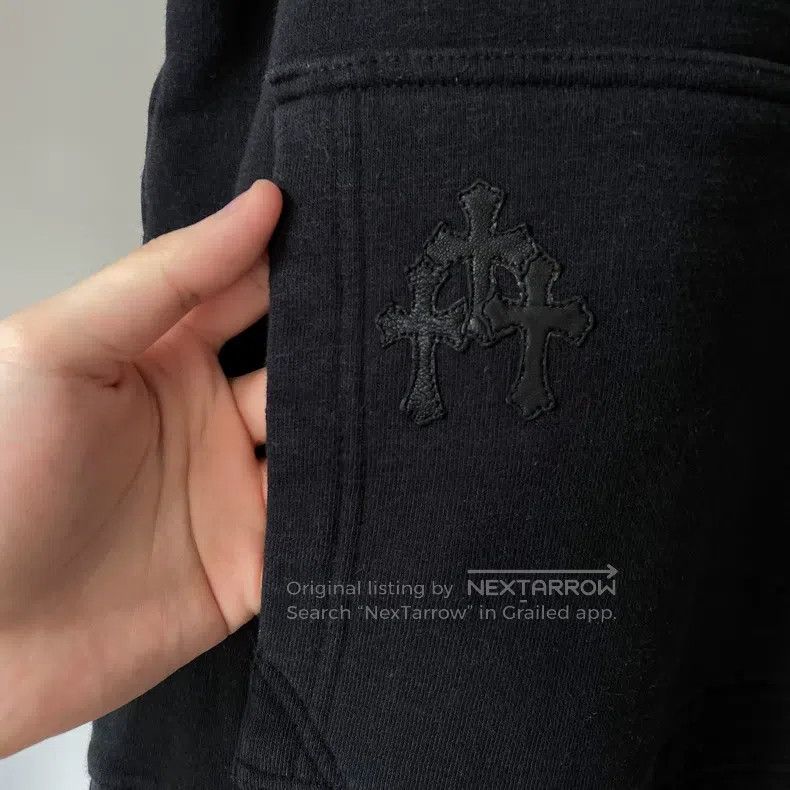 Chrome Hearts CHROME HEARTS Size M Black leather cross scroll silver thic Size US M / EU 48-50 / 2 - 3 Thumbnail