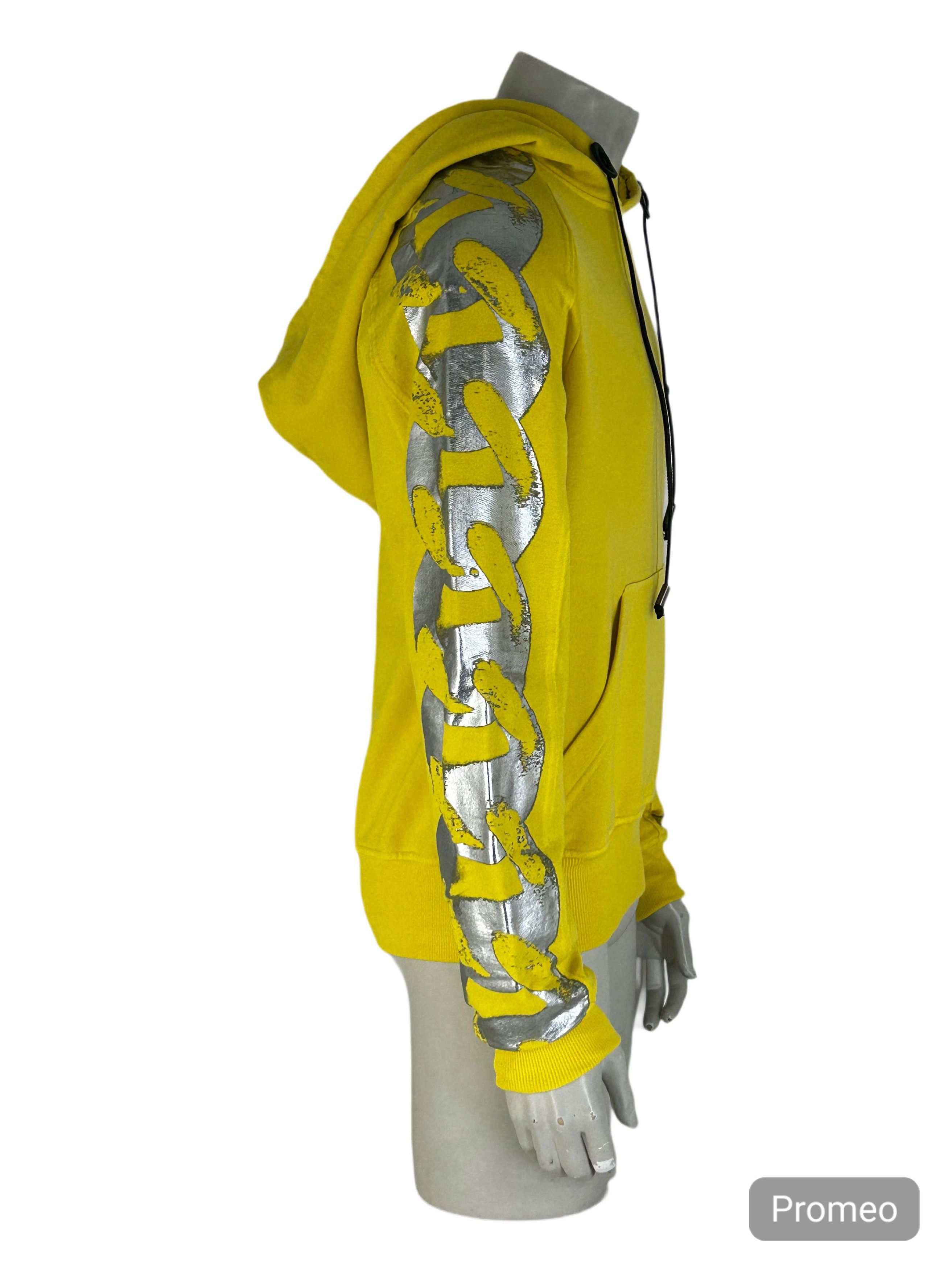 John Galliano John Galliano Yellow Oversized Hooded Jersey Top With Metal Size US L / EU 52-54 / 3 - 2 Thumbnail
