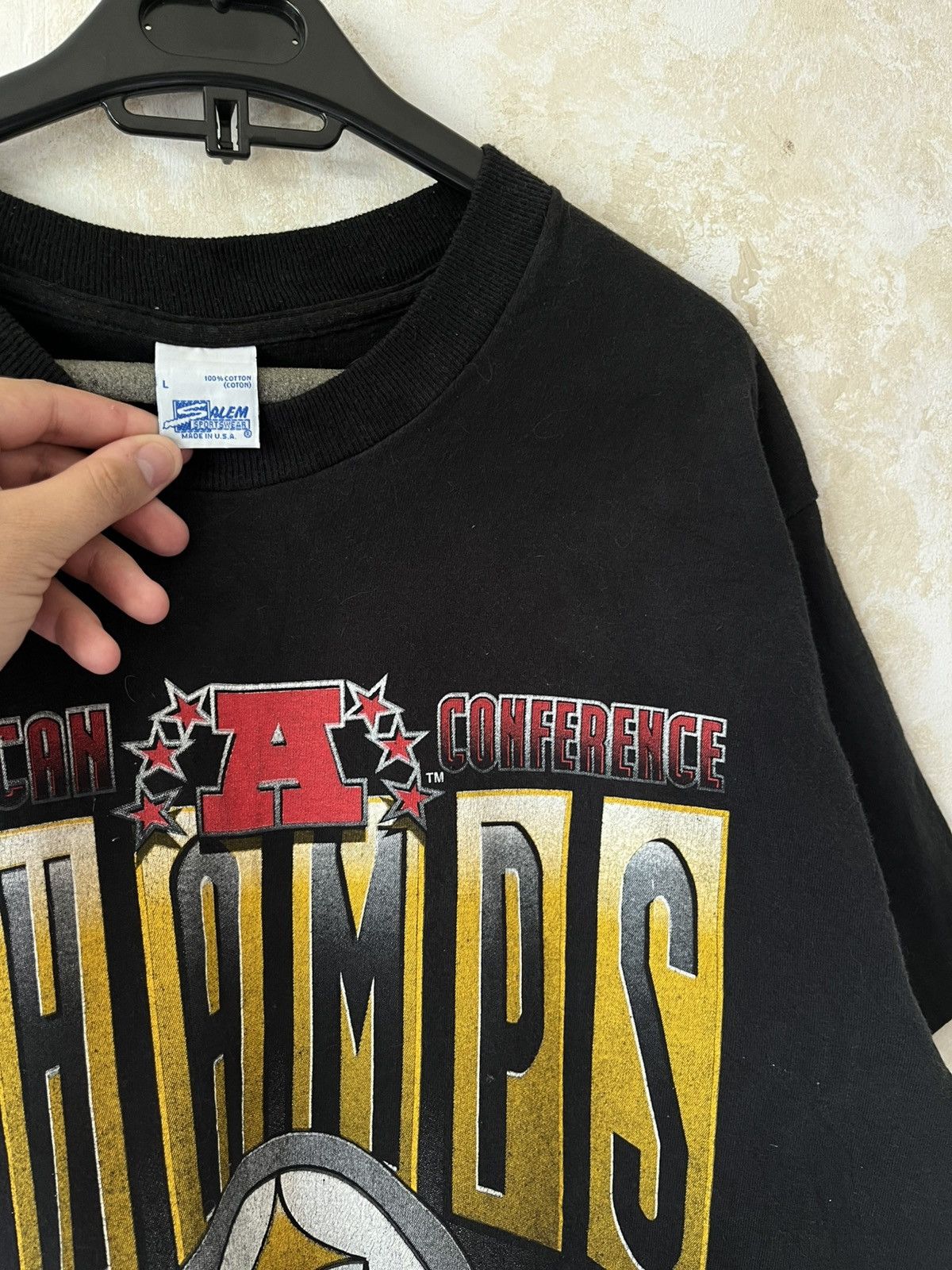 Salem Sportswear Vintage 1995 Pittsburgh Steelers AFC Champs Super Bowl Size US L / EU 52-54 / 3 - 3 Thumbnail