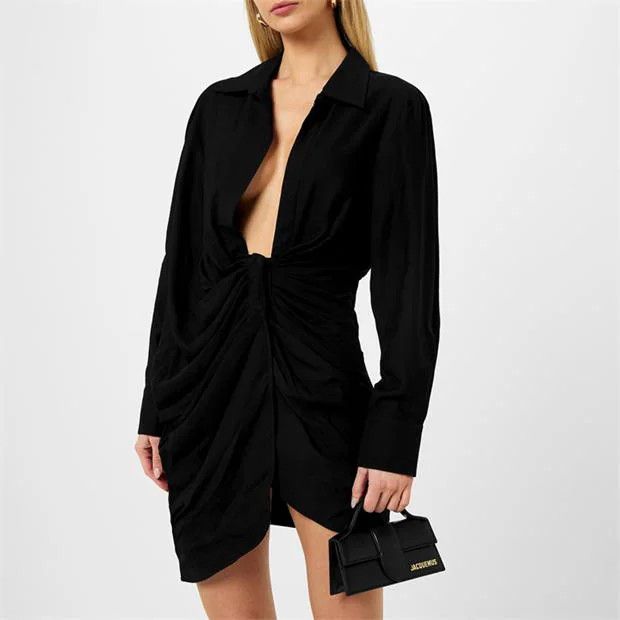 Jacquemus o1g2r1mq1024 Mini Dress in Black Size M / US 6-8 / IT 42-44 - 3 Thumbnail