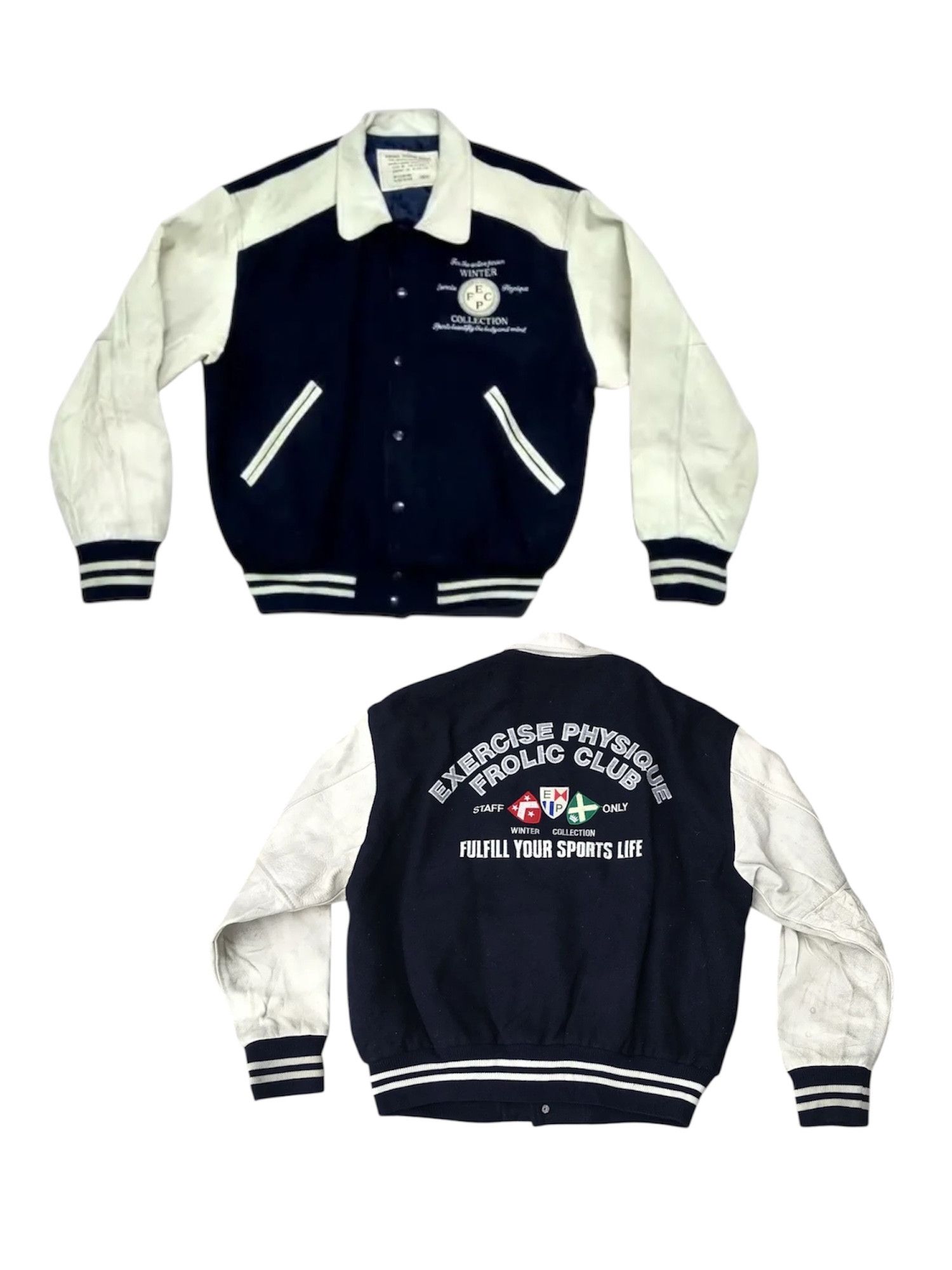 Japanese Brand Tokyo Stadium Jacket Cowhide Leather Sleeve Size US M / EU 48-50 / 2 - 1 Thumbnail