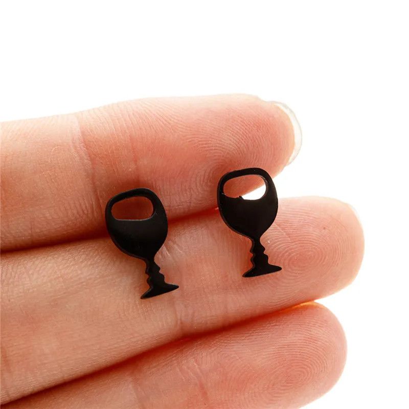 Jewelry Wine Glasses Mini Stud Earrings Charm Earring Gift Size ONE SIZE - 1 Thumbnail