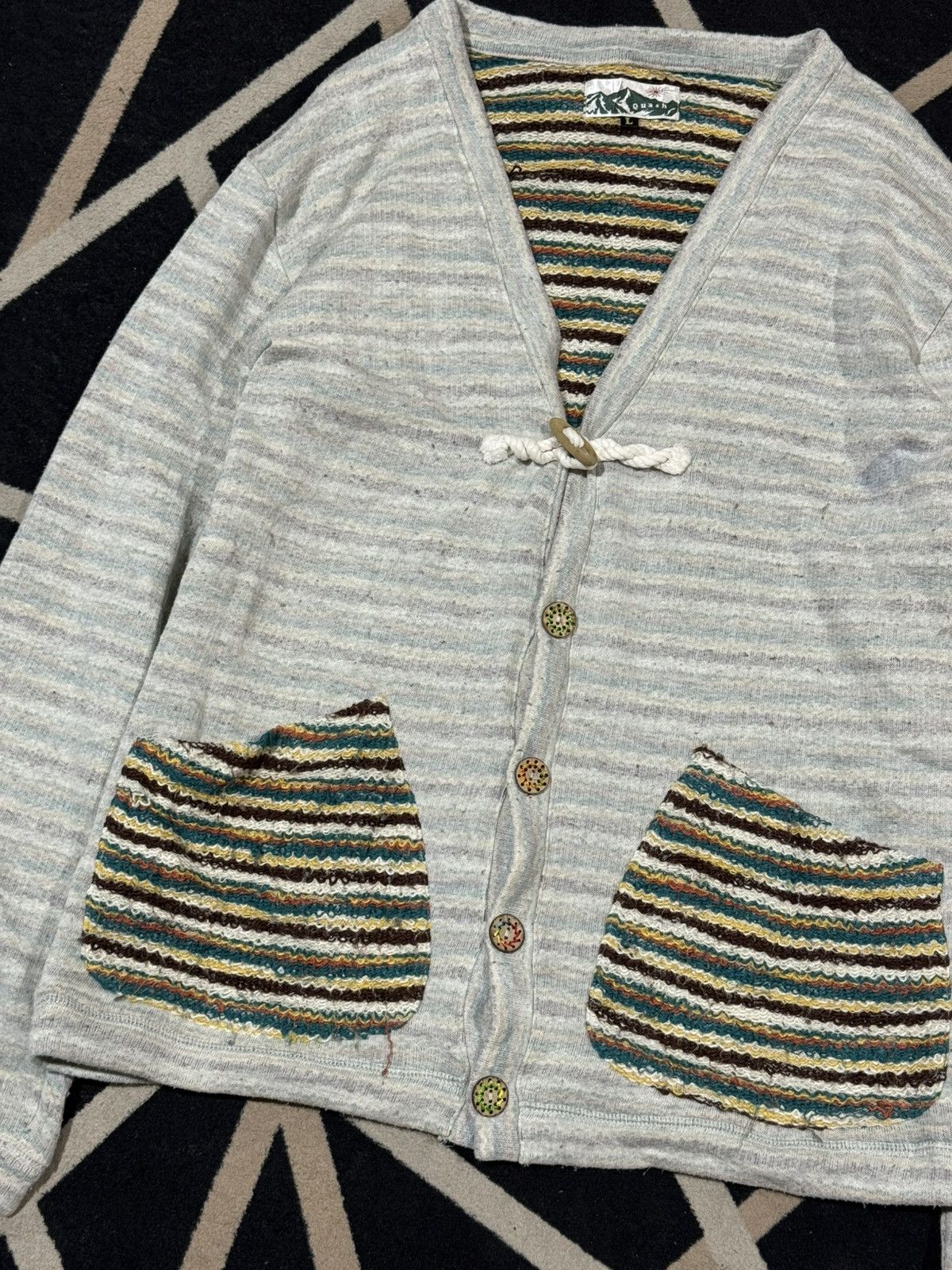 Japanese Brand Quash Japanese Cardigan Striped Knit Archived Goa Styled Size US L / EU 52-54 / 3 - 2 Thumbnail