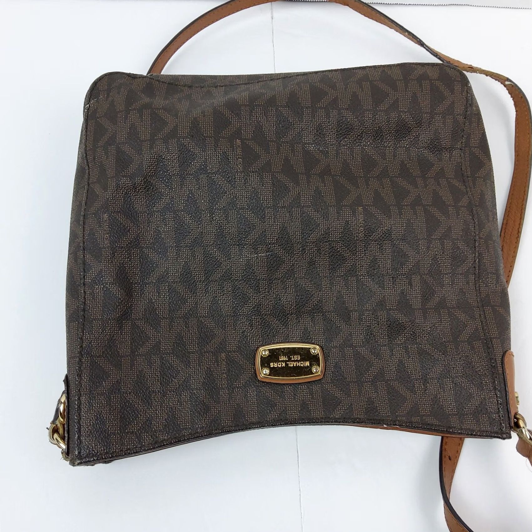 Michael Kors Michael Kors Crossbody Shoulder Bag Purse Women's Leather Brown Medium MK Shoulder Bag Ladies 11x9x3 Size ONE SIZE - 3 Thumbnail