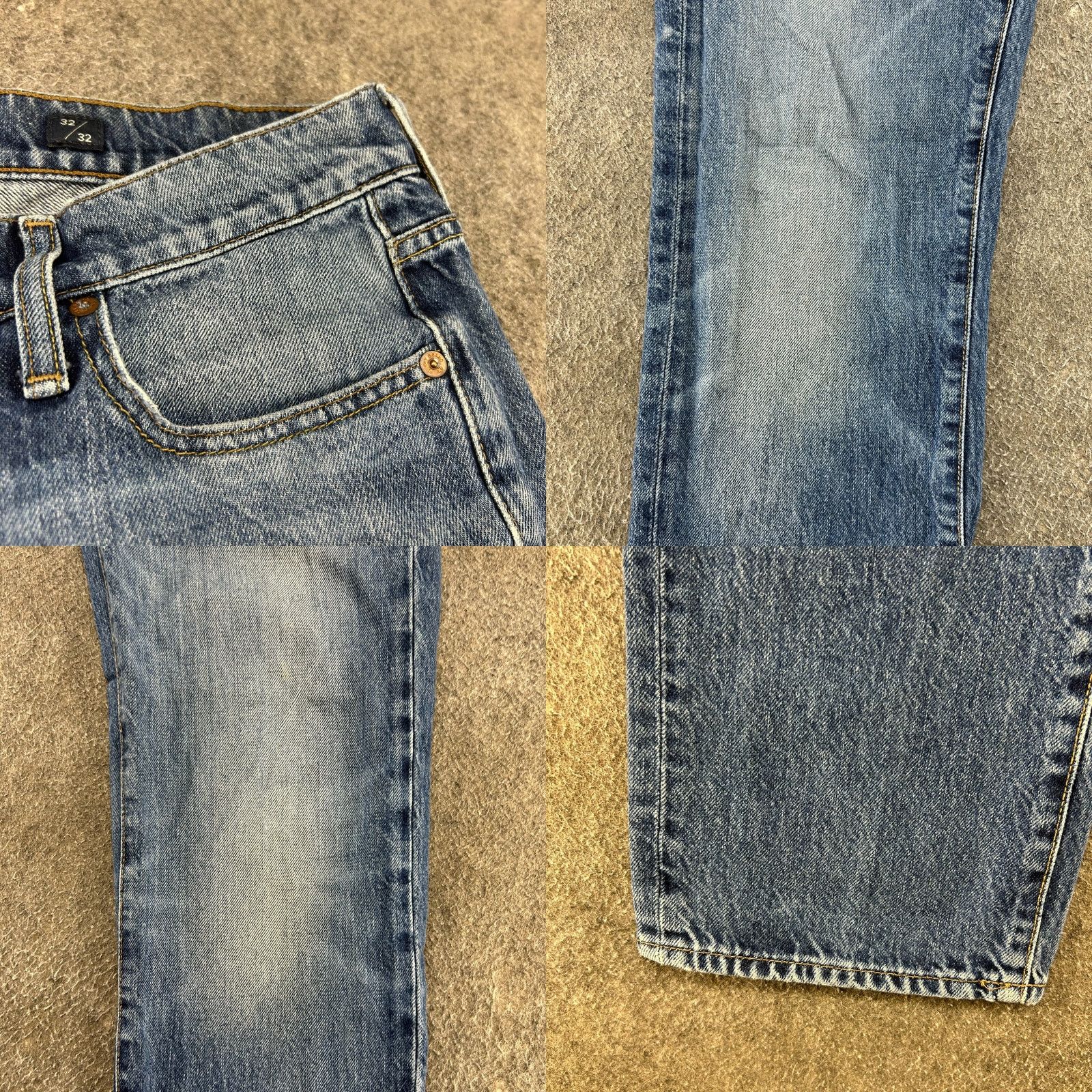 Lucky Brand Lucky Brand Jeans Slim 32x32 Blue Medium Wash 5-Pocket Denim Distressed City College Preppy Mens Size US 32 / EU 48 - 8 Thumbnail