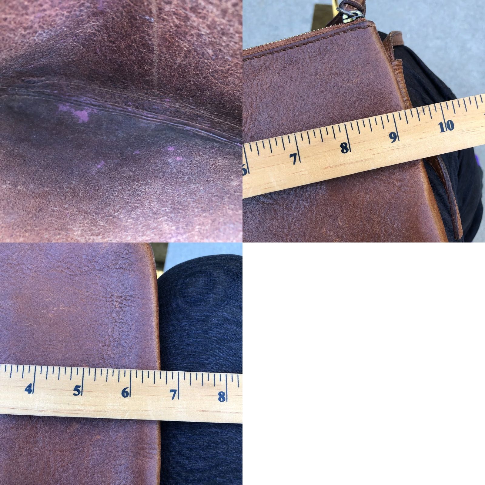Madewell MADEWELL The Simple Crossbody Purse Bag Women's Leather Brown Zipper Crossbody Purse Bag Brown Leather Size ONE SIZE - 8 Thumbnail