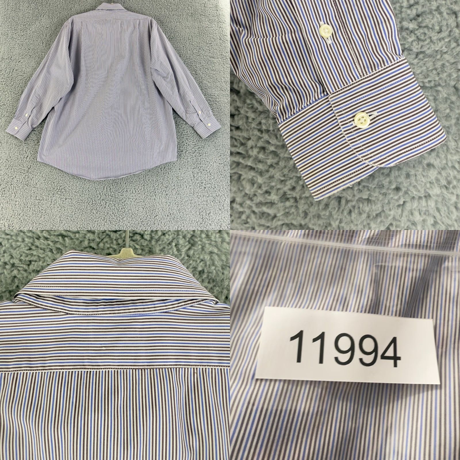 Brooks Brothers Brooks Brothers Makers Button Down Shirt Mens XL Blue Brown Stripe Long Sleeve Size US XL / EU 56 / 4 - 9 Thumbnail