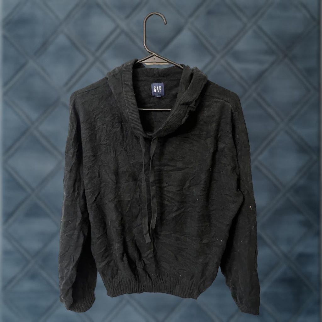 Gap VINTAGE Gap Hoodie Sweatshirt Womens L Black Solid Long Sleeve Pullover Pockets Activewear Size L / US 10 / IT 46 - 1 Thumbnail