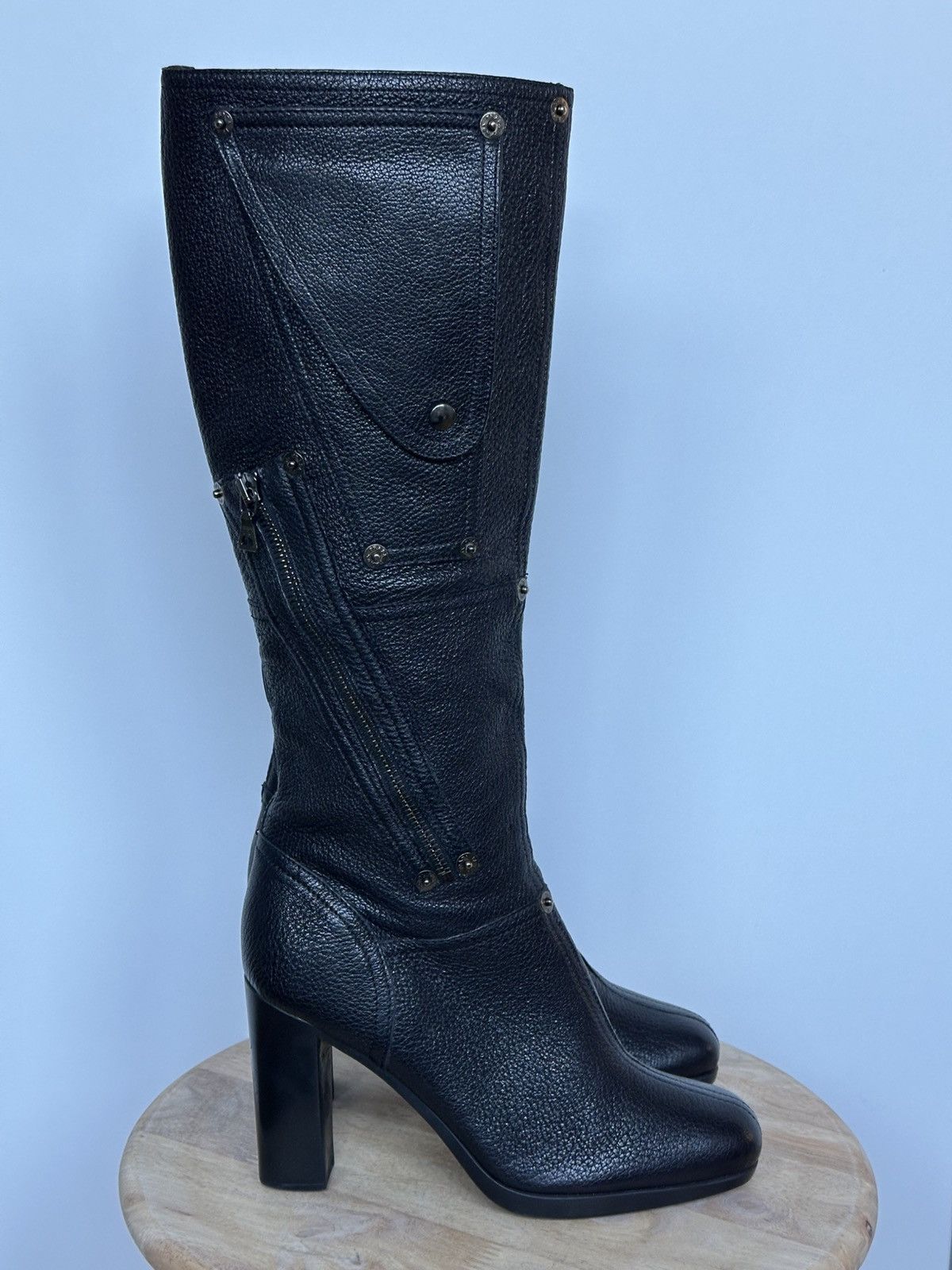 Prada Prada Leather rare high boots lots of details Size US 6.5 / IT 36.5 - 3 Thumbnail