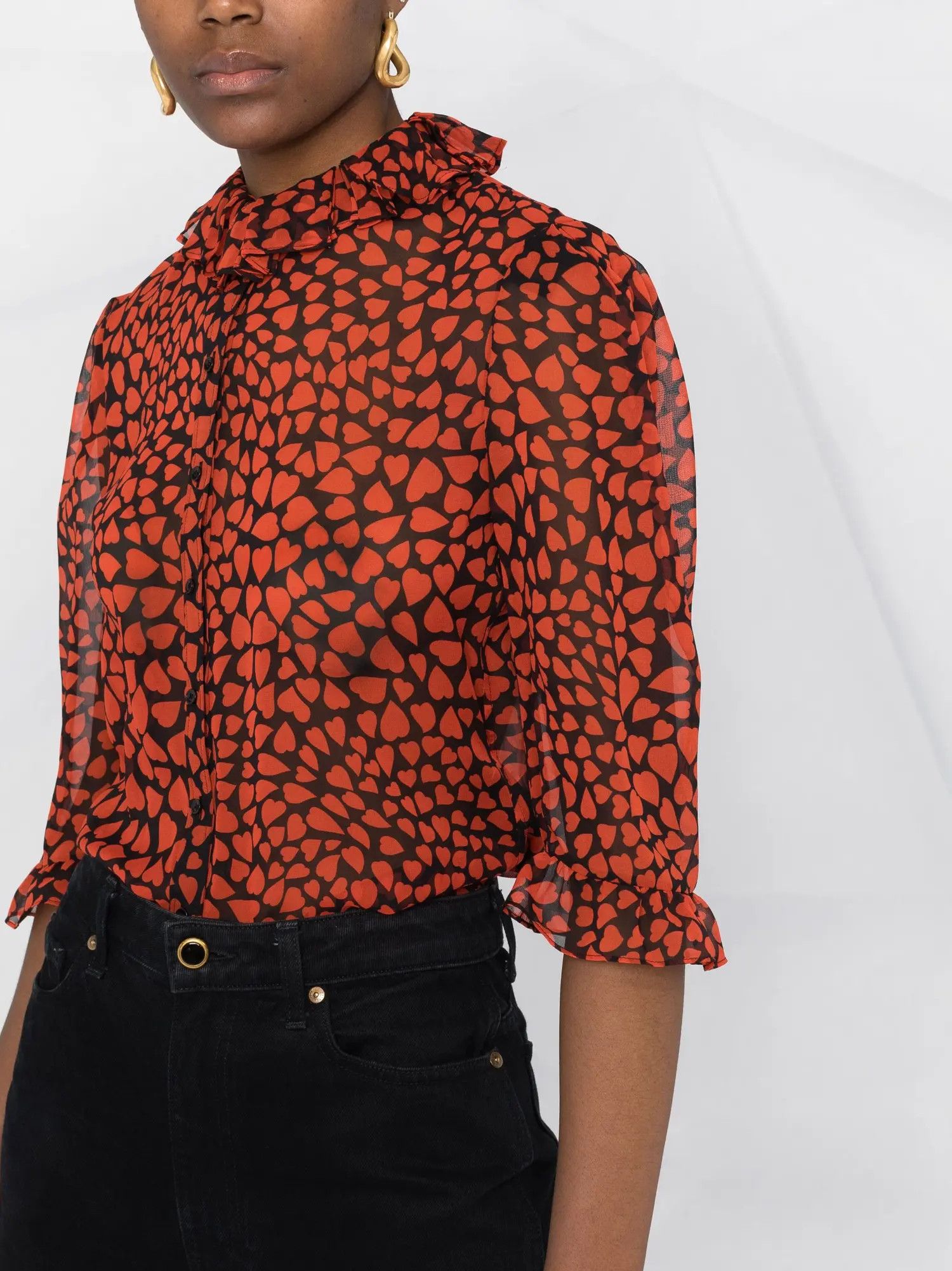 Saint Laurent Paris o1s1wg110924 Patterned Shirts & Blouses in Multicolor Size M / US 6-8 / IT 42-44 - 3 Thumbnail