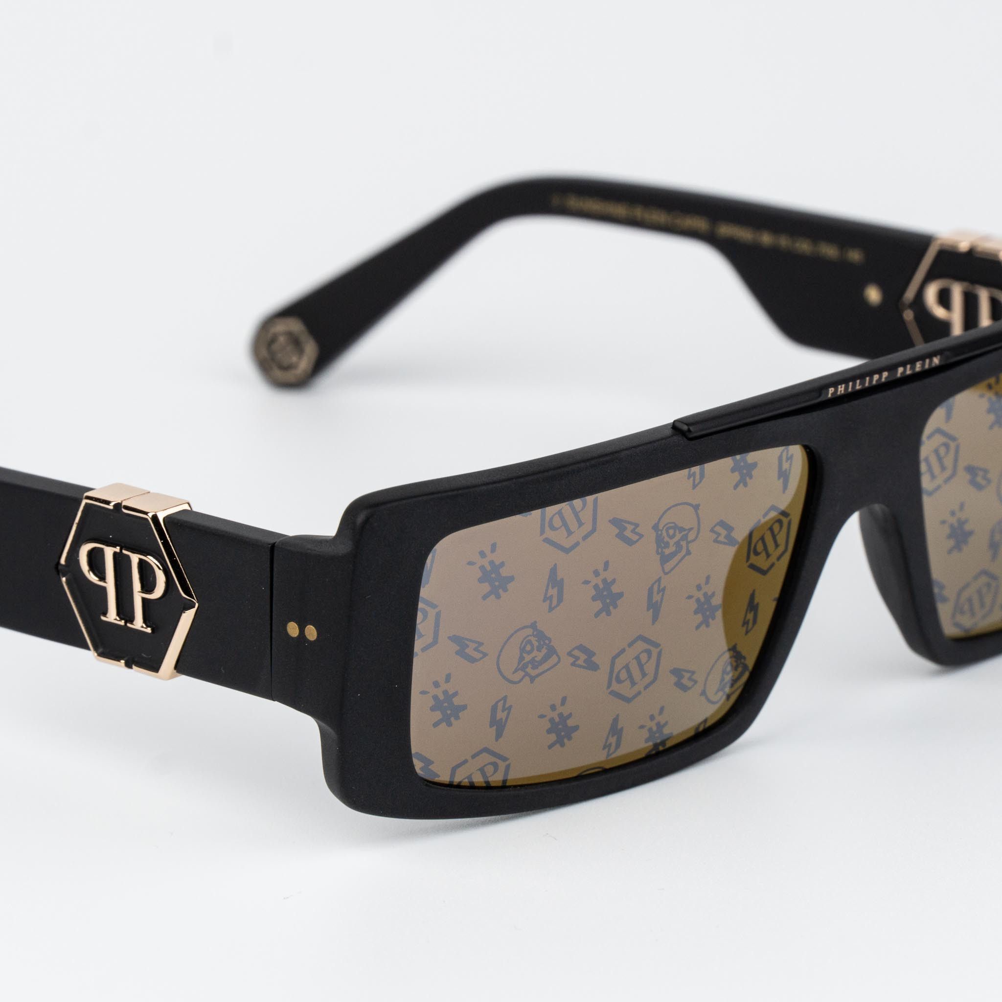 Philipp Plein Philipp Plein Sunglasses Rectangle SPP003M 703L AUTHENTIC Size ONE SIZE - 6 Thumbnail