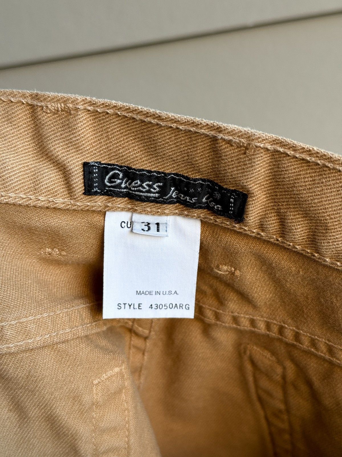 Guess Vintage 90s Guess USA Jeans Tan Brown Made in USA 31 Size US 31 - 4 Thumbnail