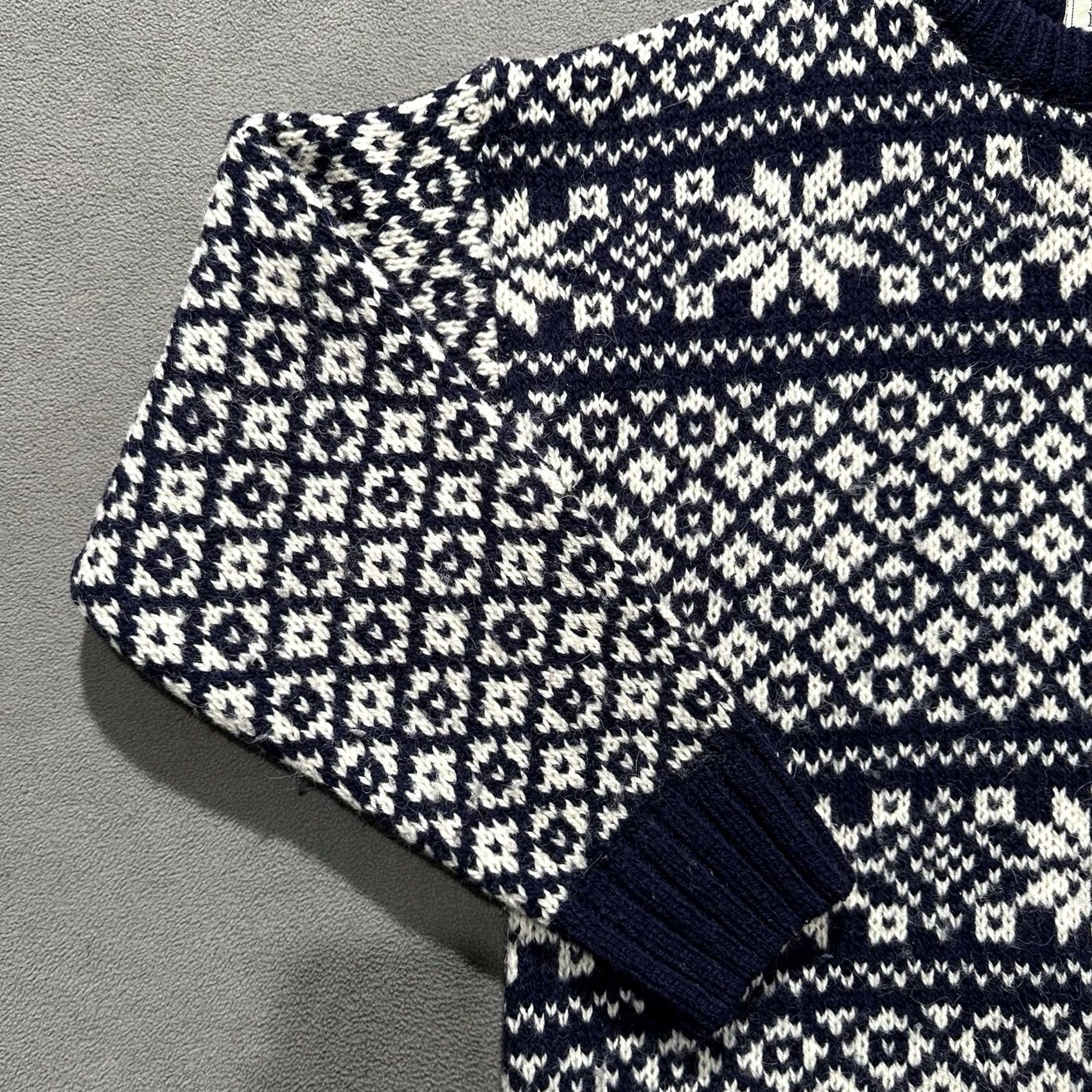 Vintage Vintage Edward Bryan Sweater Mens M Blue Birdseye Fair Isle Nordic Wool Crewneck Size US M / EU 48-50 / 2 - 7 Thumbnail