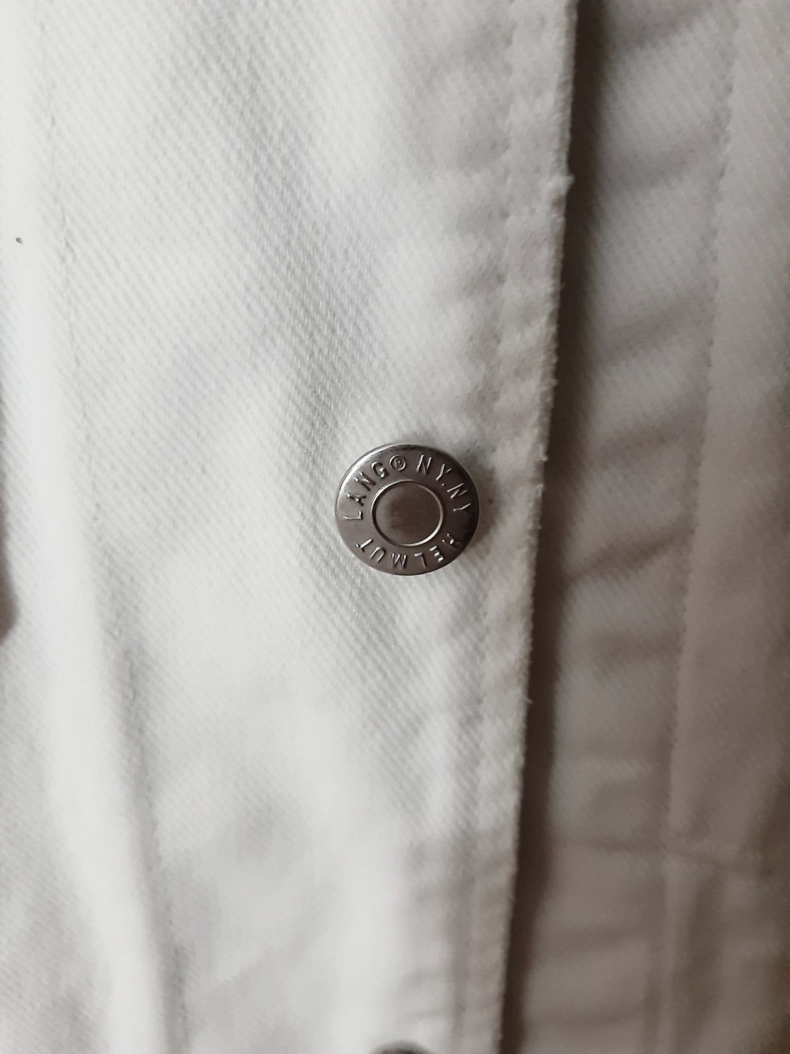 Helmut Lang SS 2004 White Broken Denim Concealed Jacket