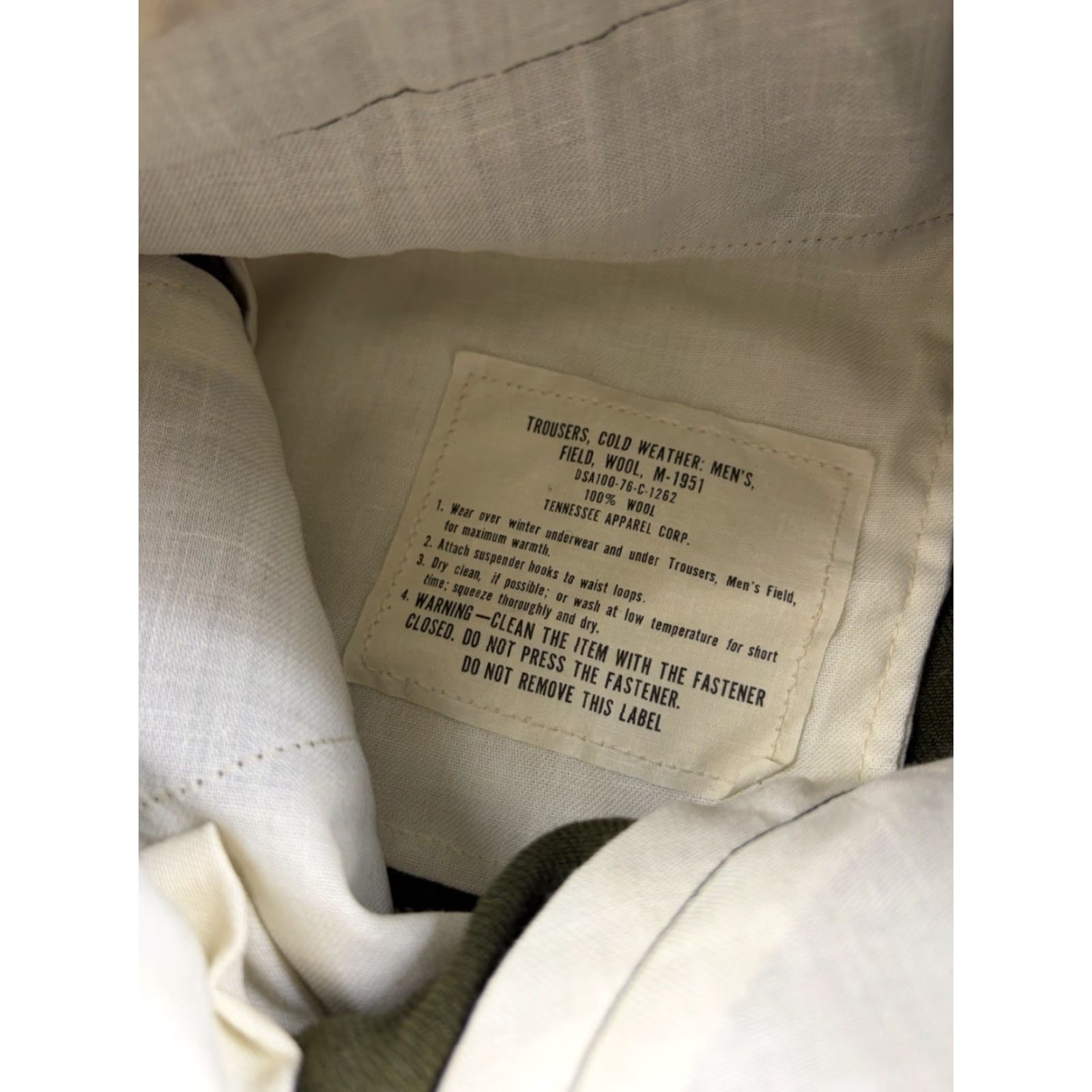Vintage VINTAGE Army Green Wool Pants M-1951 Size XS Regular Straight Leg Workwear Mens Size US 27 - 6 Thumbnail
