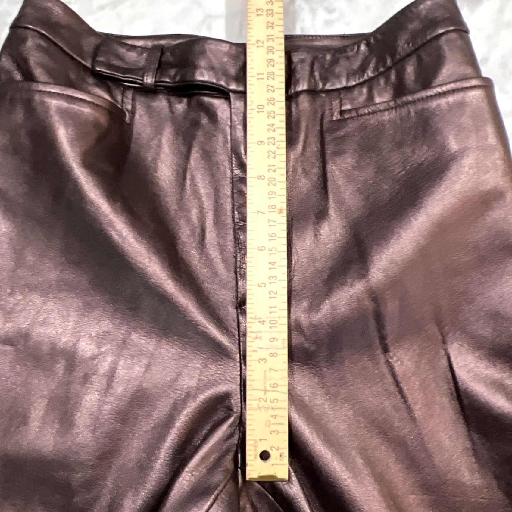 Ellen Tracy VINTAGE Linda Allard Ellen Tracy Pants Women 12 Leather Mauve 90s Size 34" / US 12 / IT 48 - 7 Thumbnail
