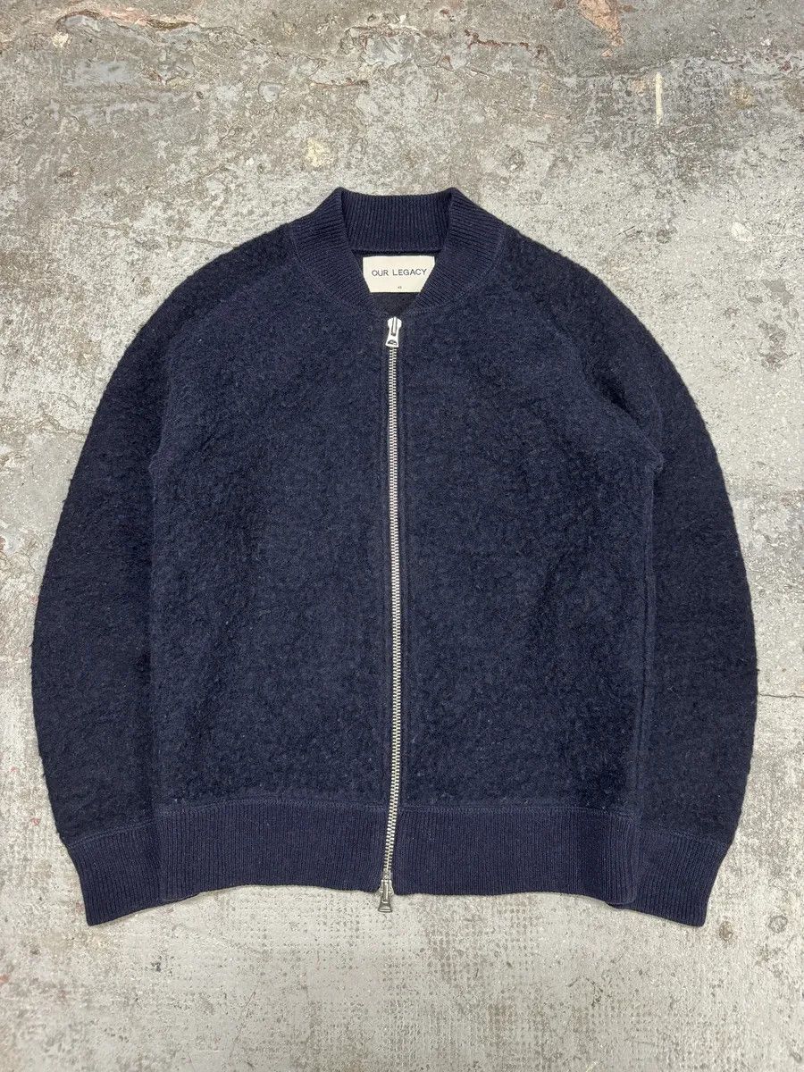 トップス OUR LEGACY ULTRA ZIP FUNNEL 46 Our Legacy - Ultra Zip Funnel Jet Black Isels Wool