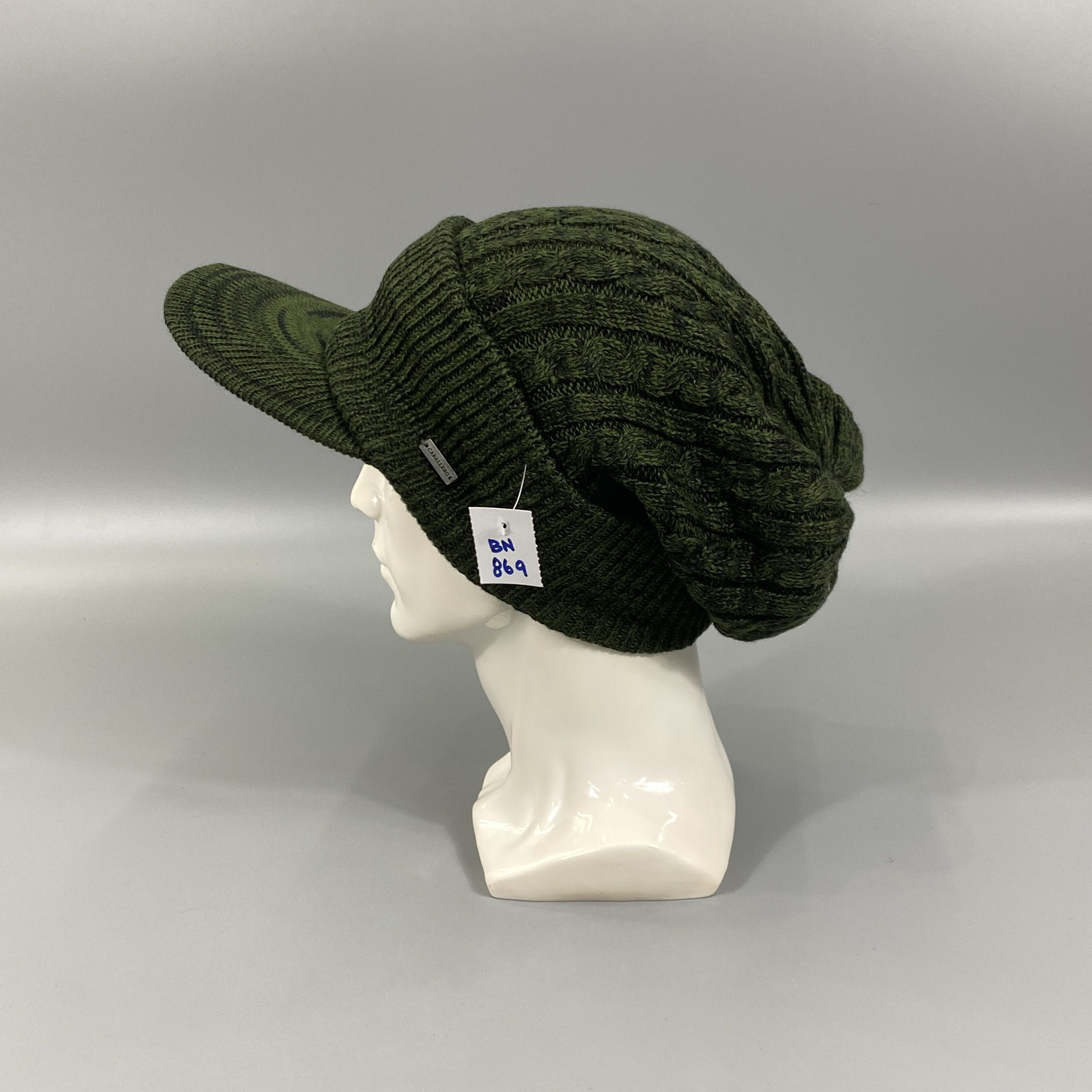Japanese Brand Army Green Slouchy Beanie Cap Hat -BN869 Size ONE SIZE - 1 Thumbnail