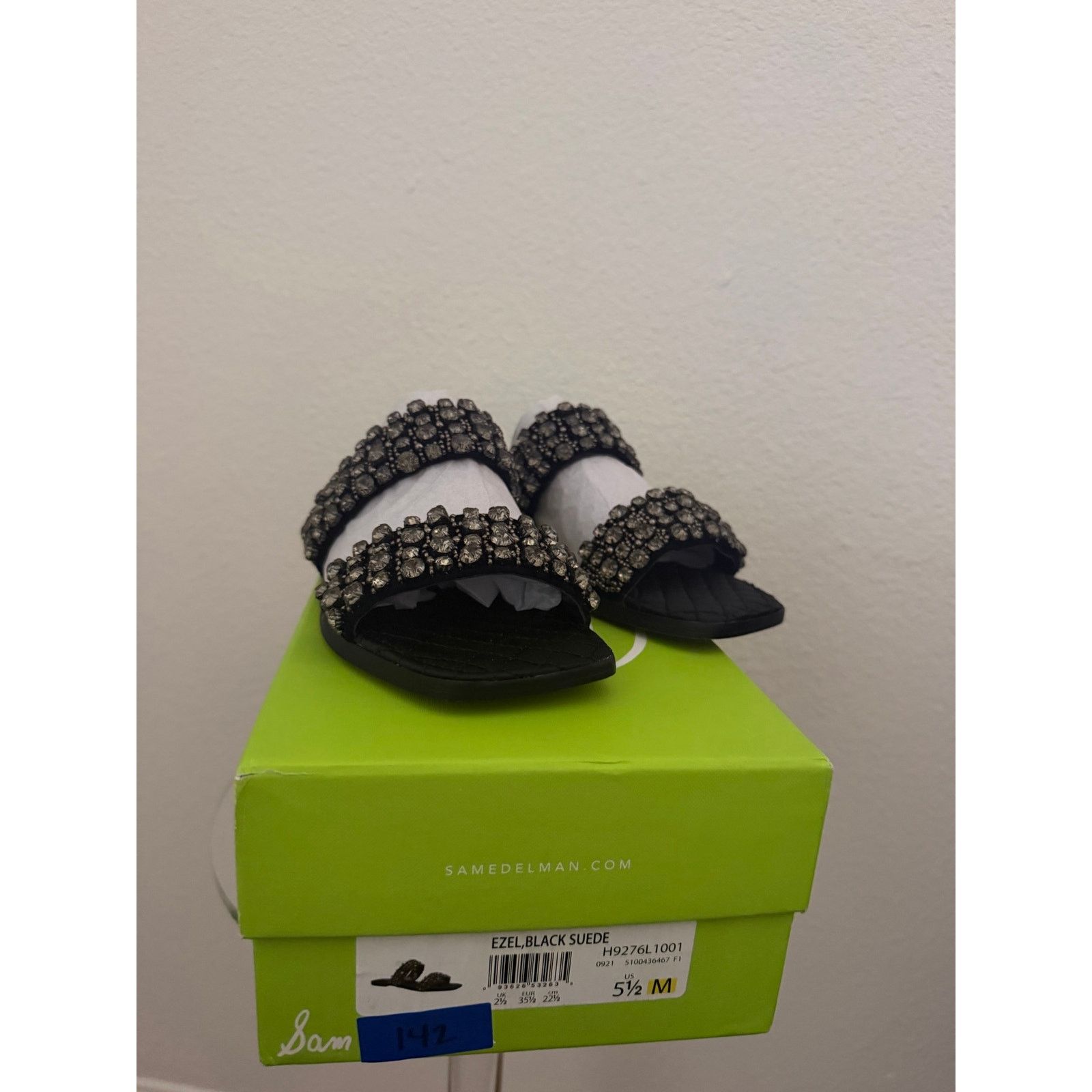 Sam Edelman Sam Edelman Ezel Black Embellished Slip On Sandals Size US 5.5 / IT 35.5 - 5 Thumbnail