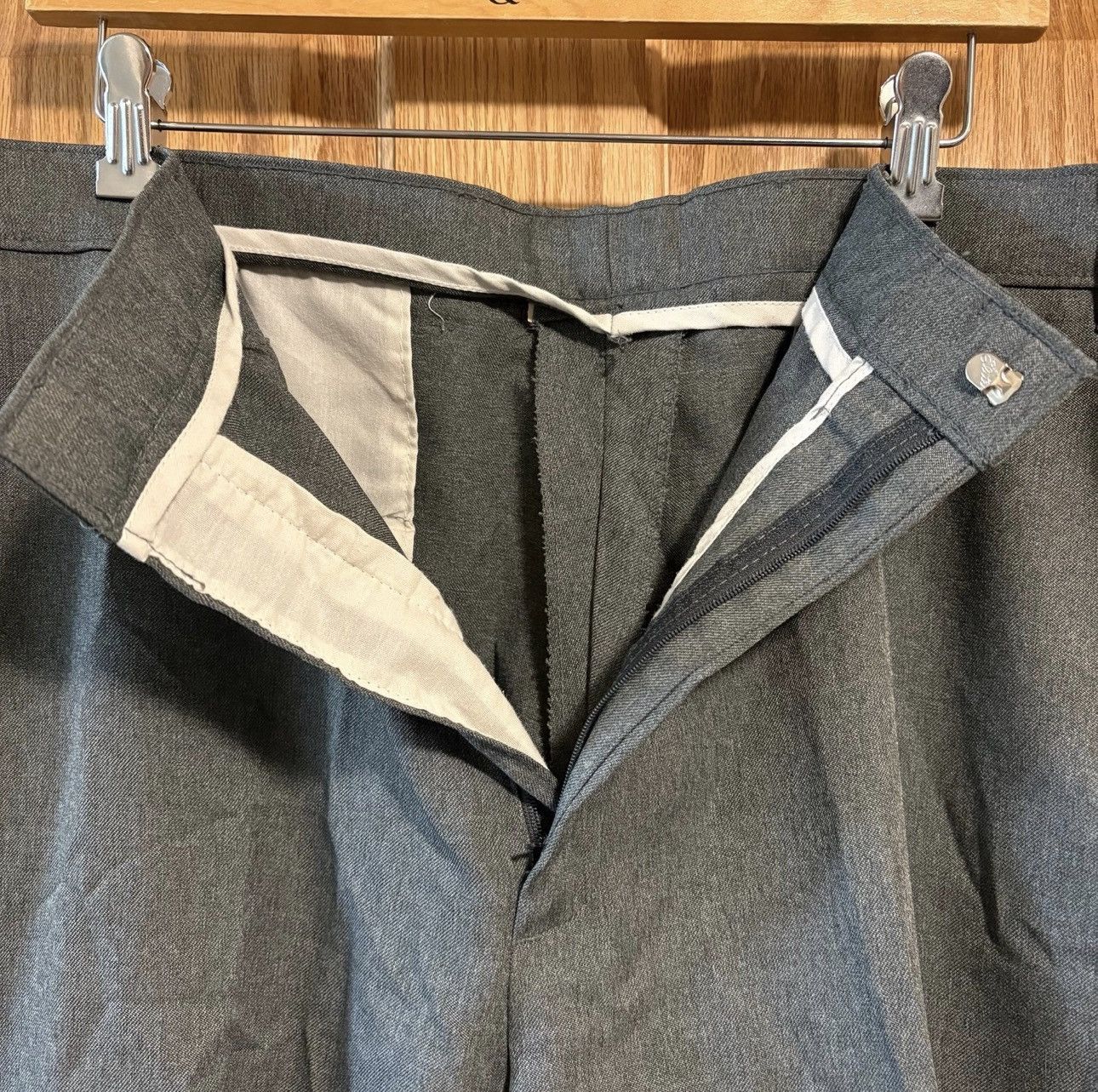 Levi's Vintage Clothing 70s Levis Action Dress Pants Mens 40x30 Gray Grey Polyester Size US 40 / EU 56 - 5 Thumbnail