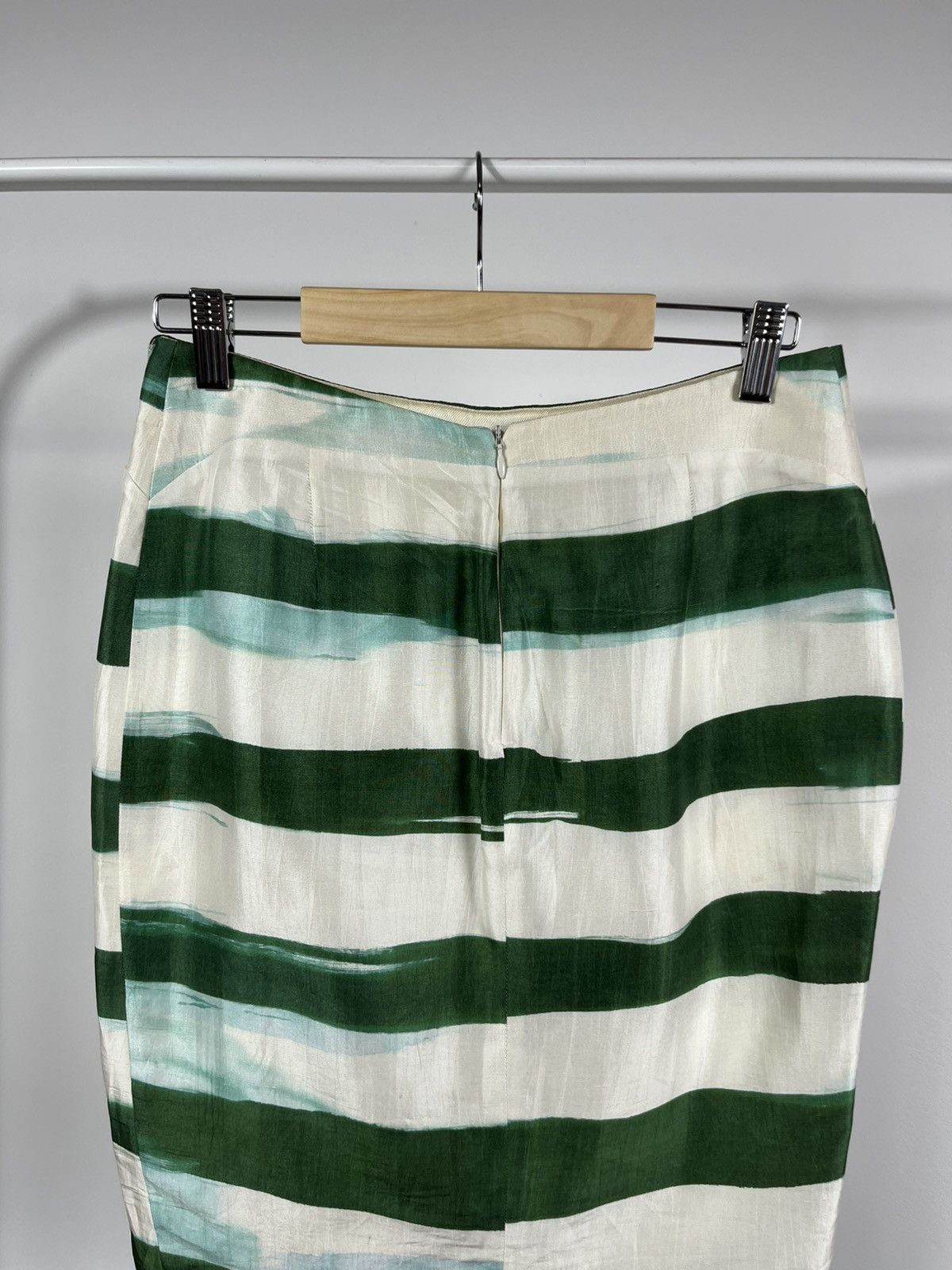 Emporio Armani Emporio Armani Women’s Green White Striped Skirt IT 40 Size 27" / US 4 / IT 40 - 8 Thumbnail