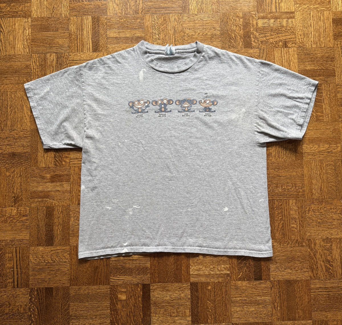 Japanese Brand Vintage Y2K Monkey Hear No Evil Painter Graphic Tee Size US L / EU 52-54 / 3 - 2 Thumbnail